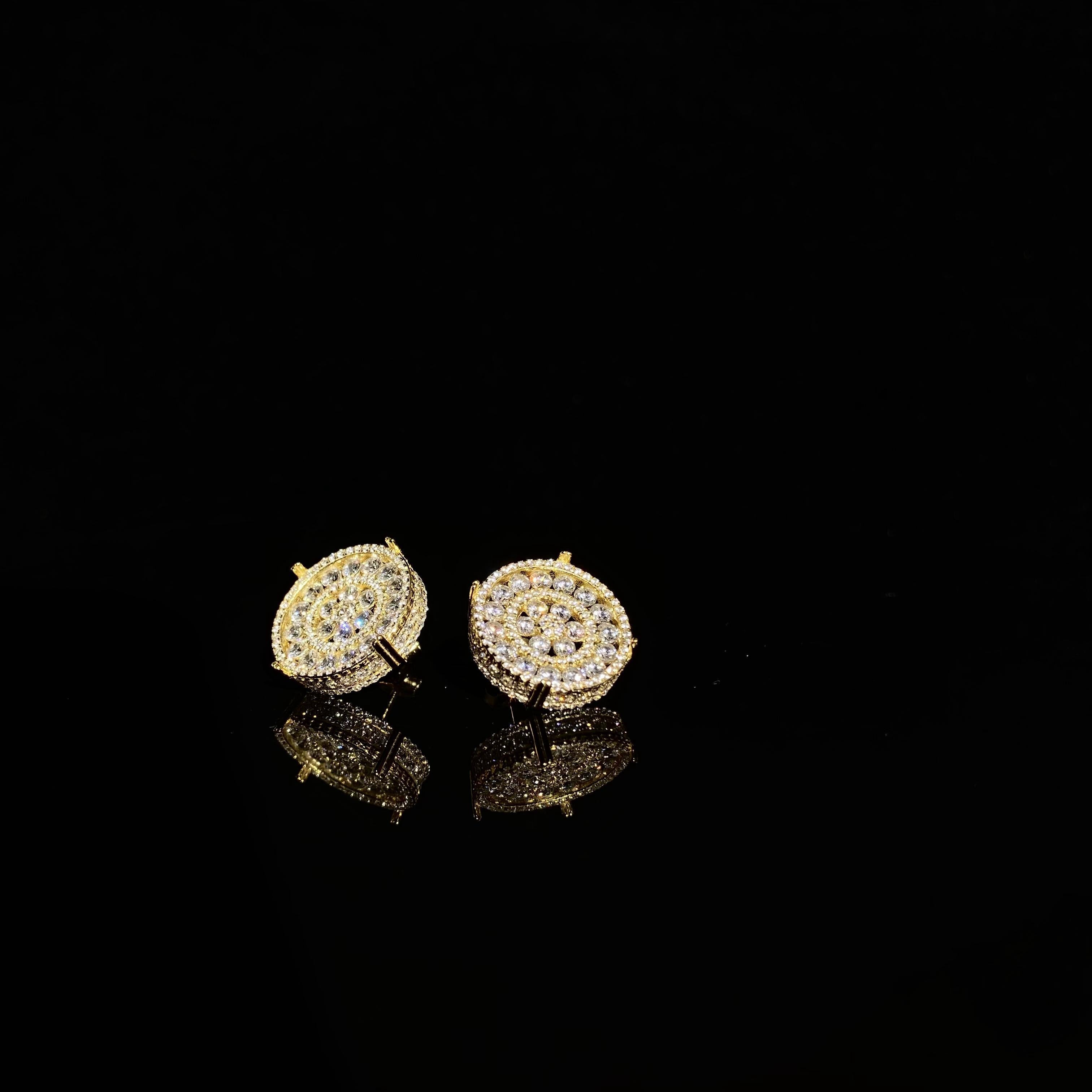925 silver four claw Round Earrings - pair