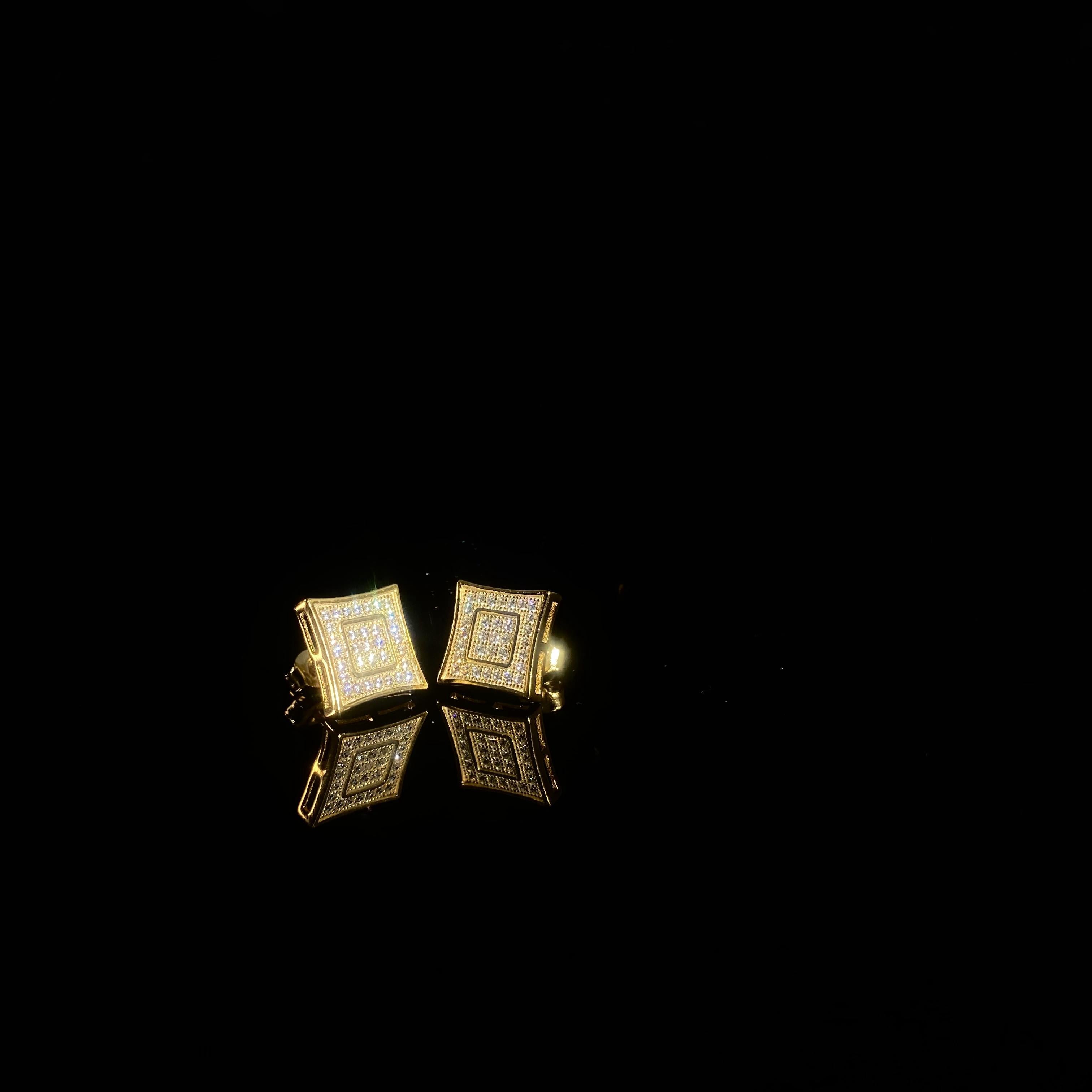 925 silver square Thread Earrings- pair