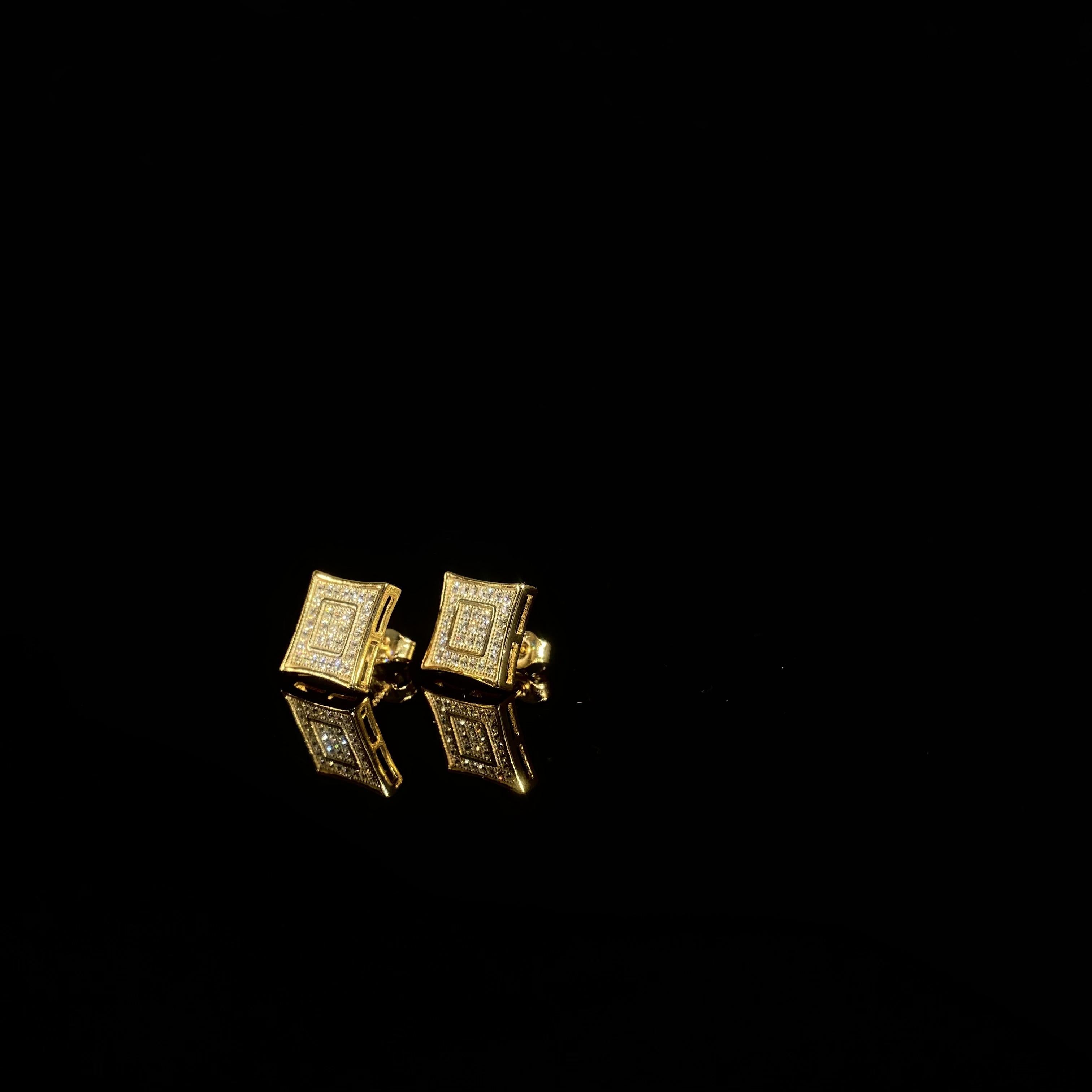 925 silver square Thread Earrings- pair