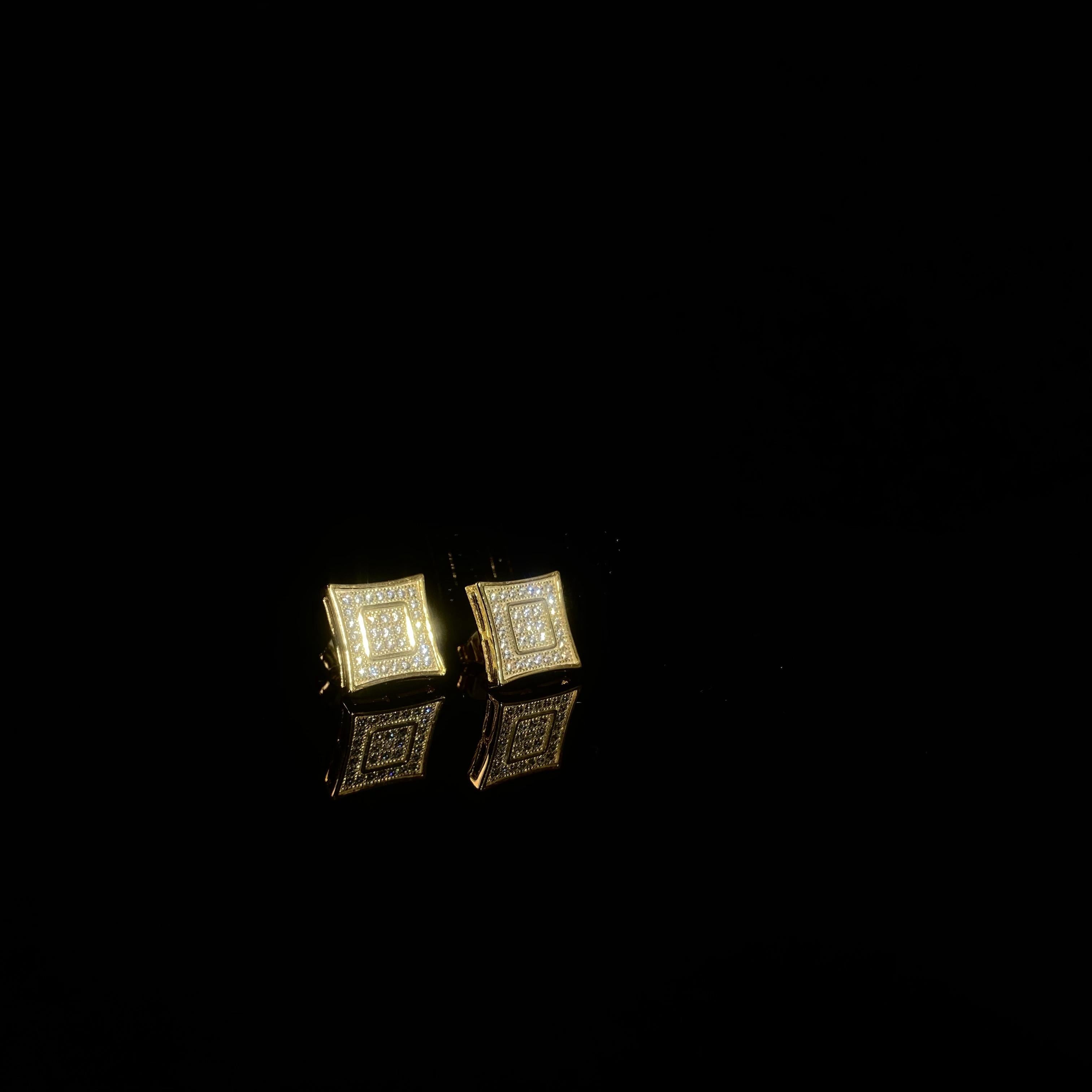 925 silver square Thread Earrings- pair