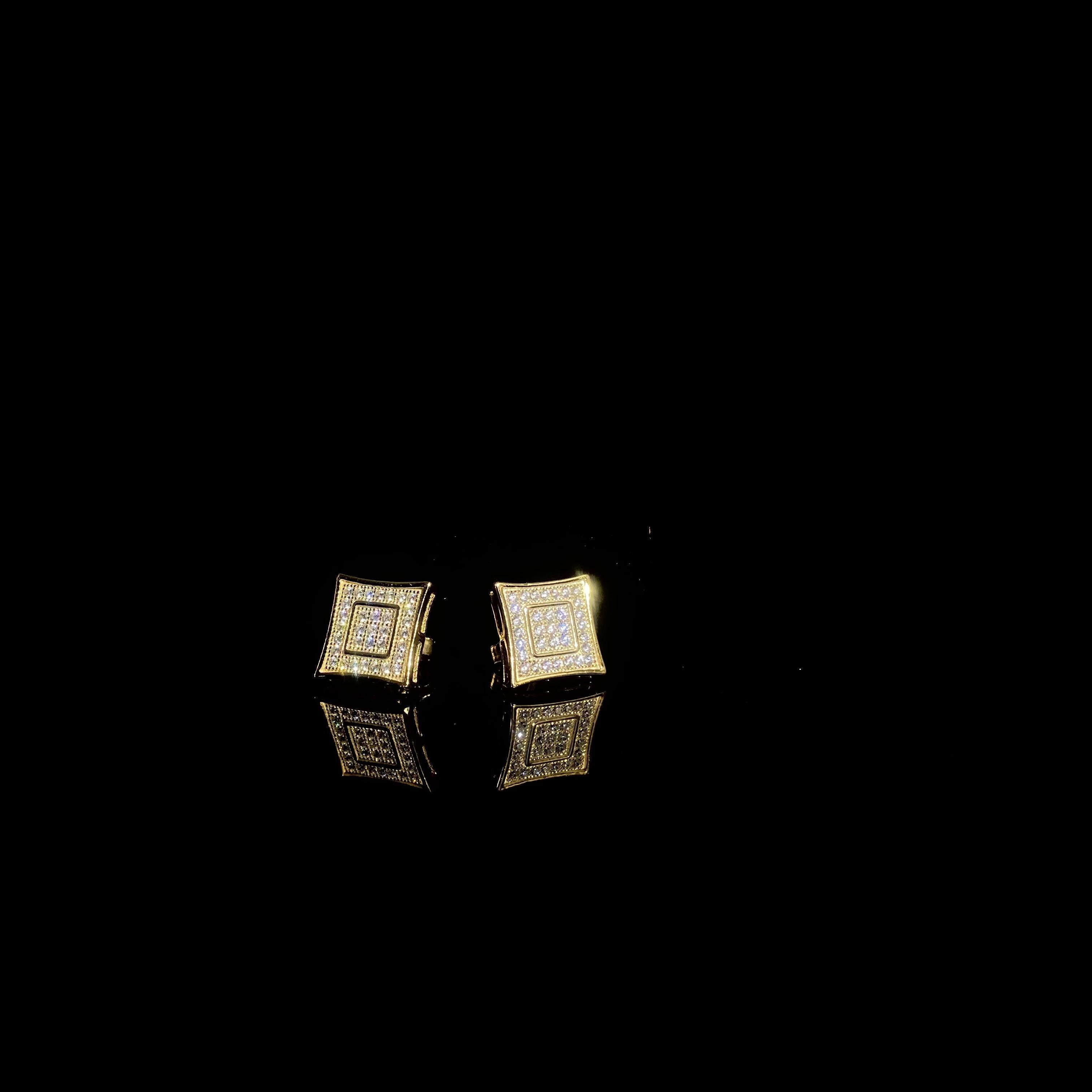 925 silver square Thread Earrings- pair