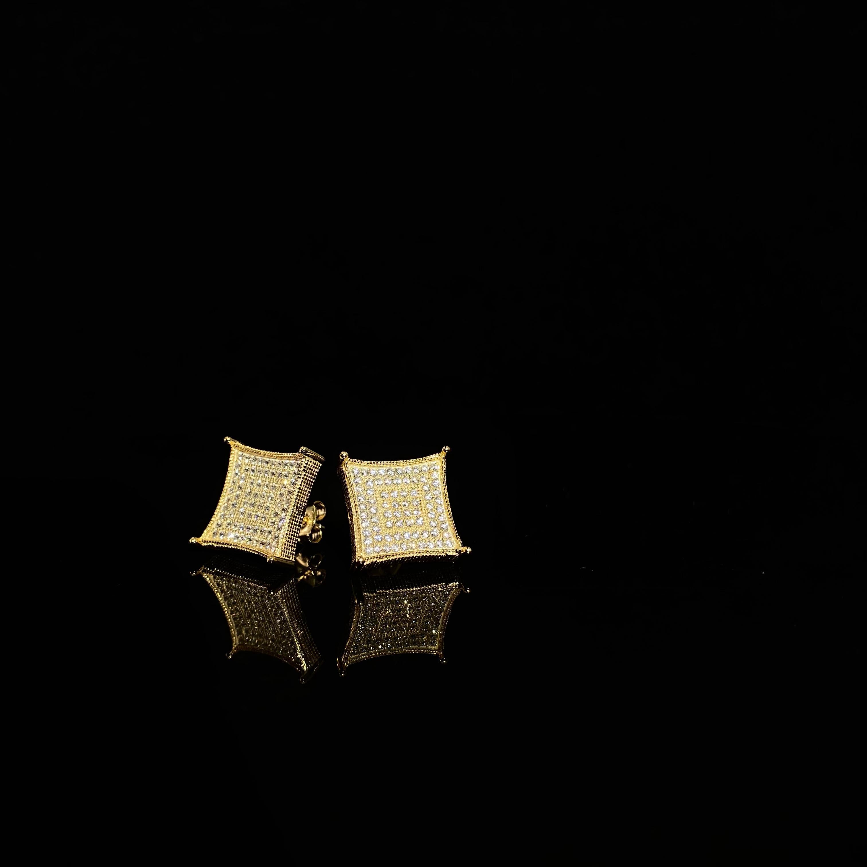 925 silver square Thread Earrings- pair