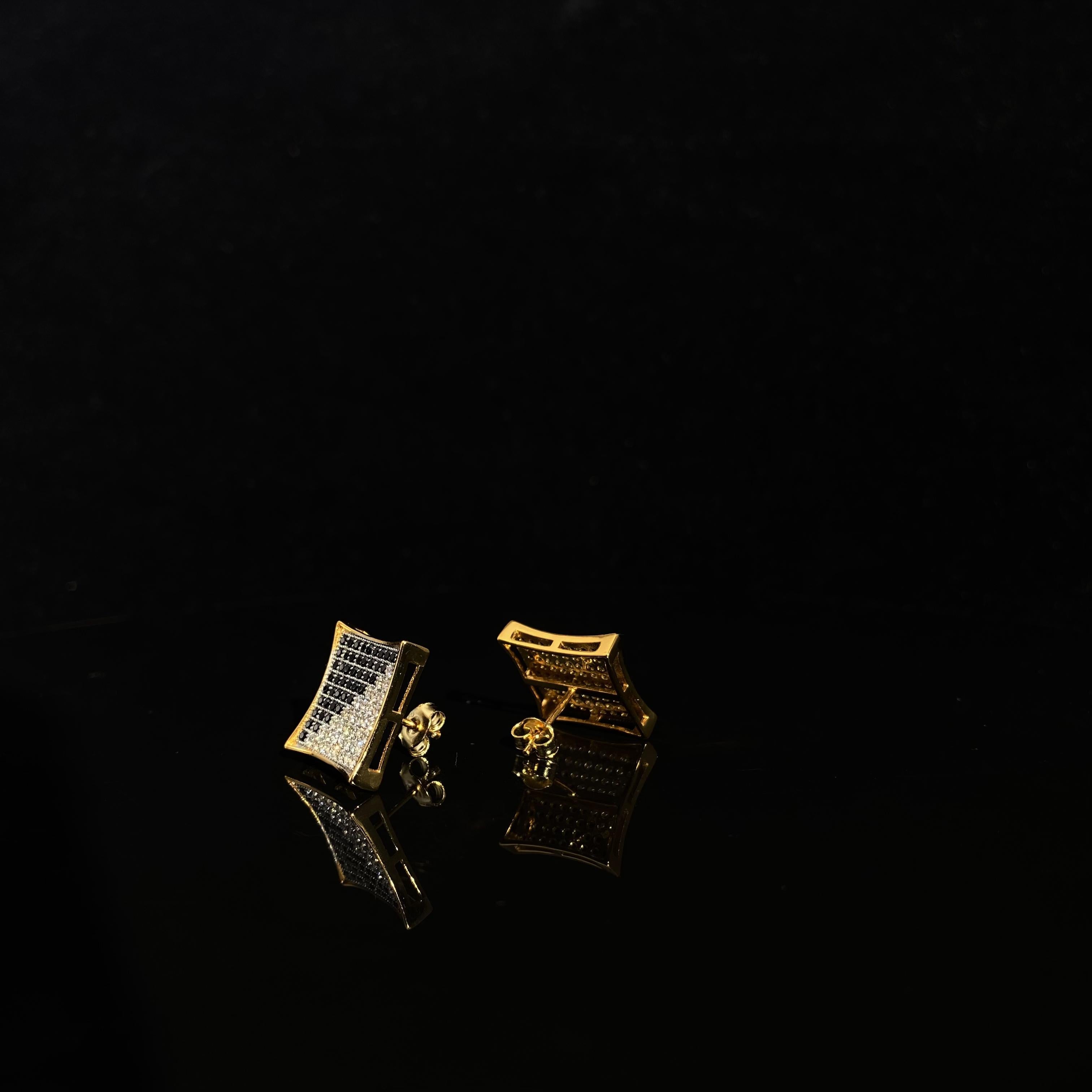 925 silver bicolor Cubic Zircon female Earrings - a pair