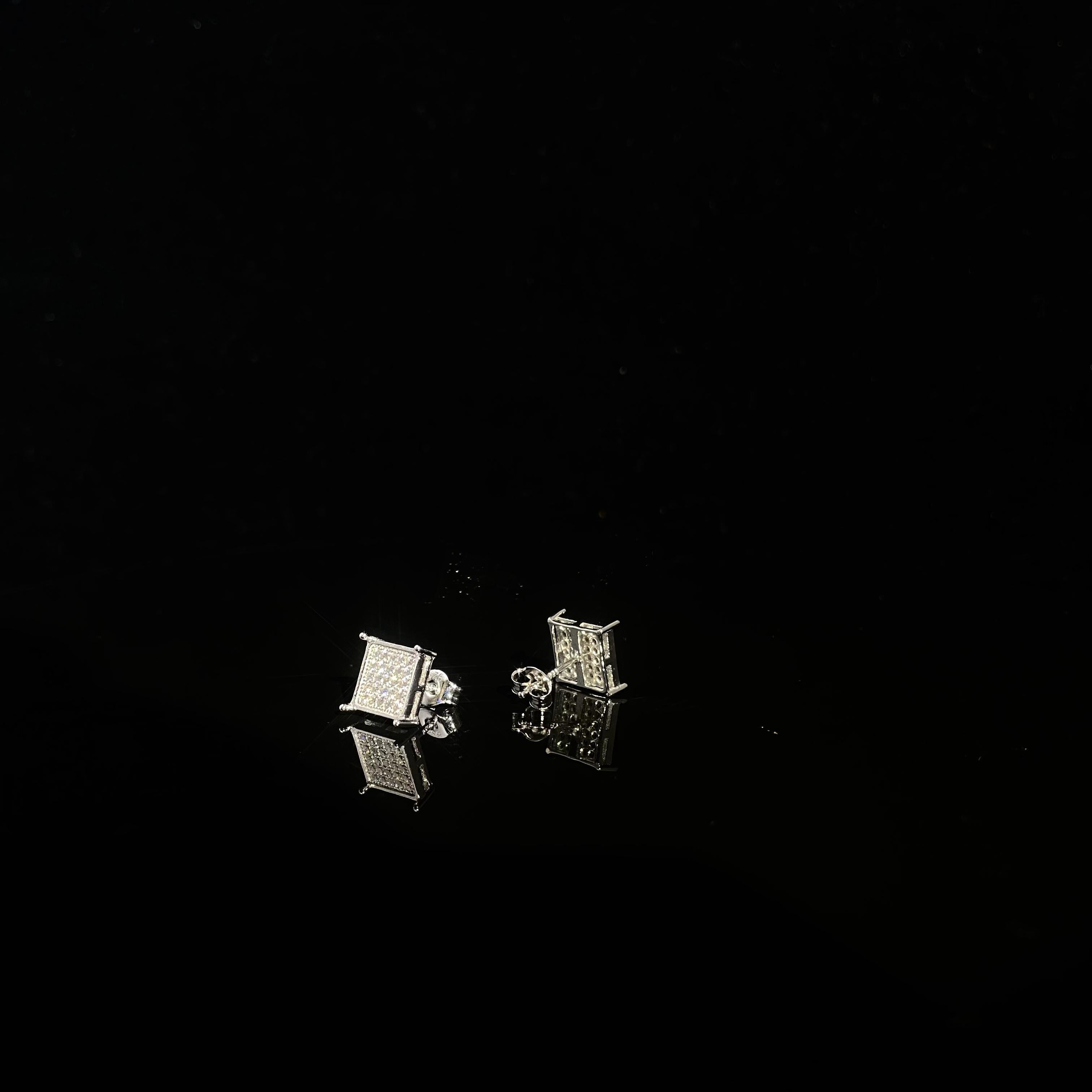 925 Silver Geometric squared Earrings - pair