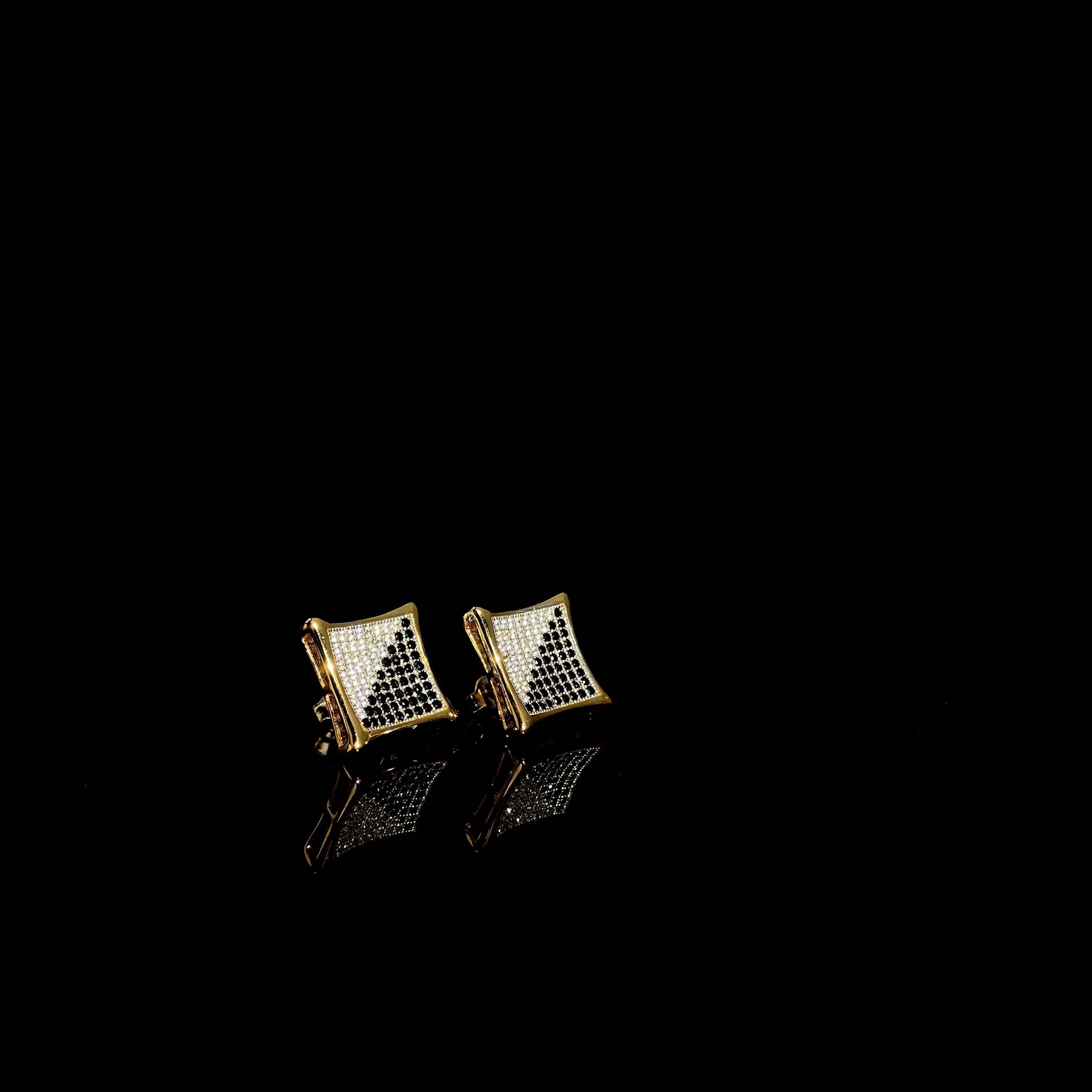 925 silver small square personalized Earrings - a pair