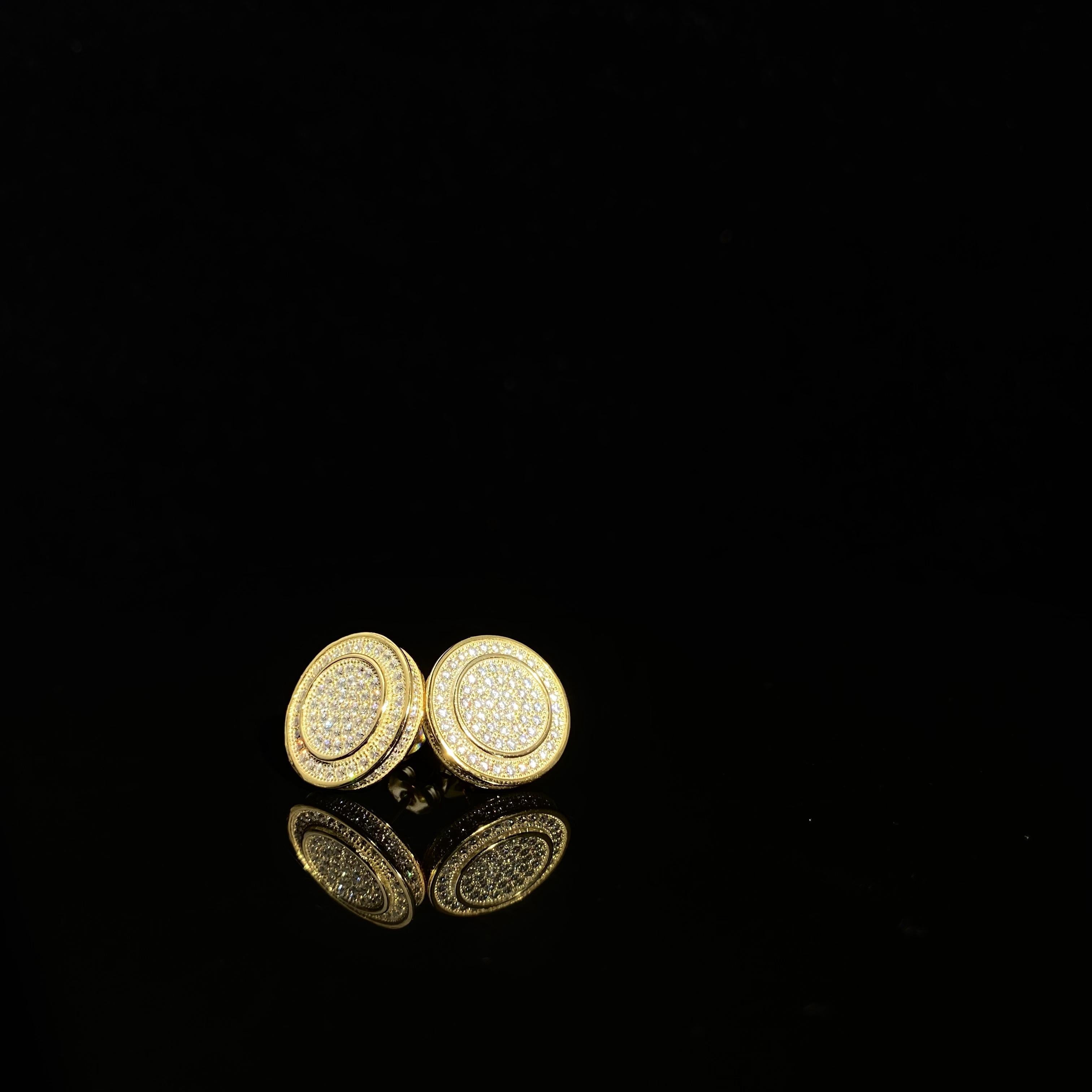 925 Silver Double layer full Diamond Earrings - a pair