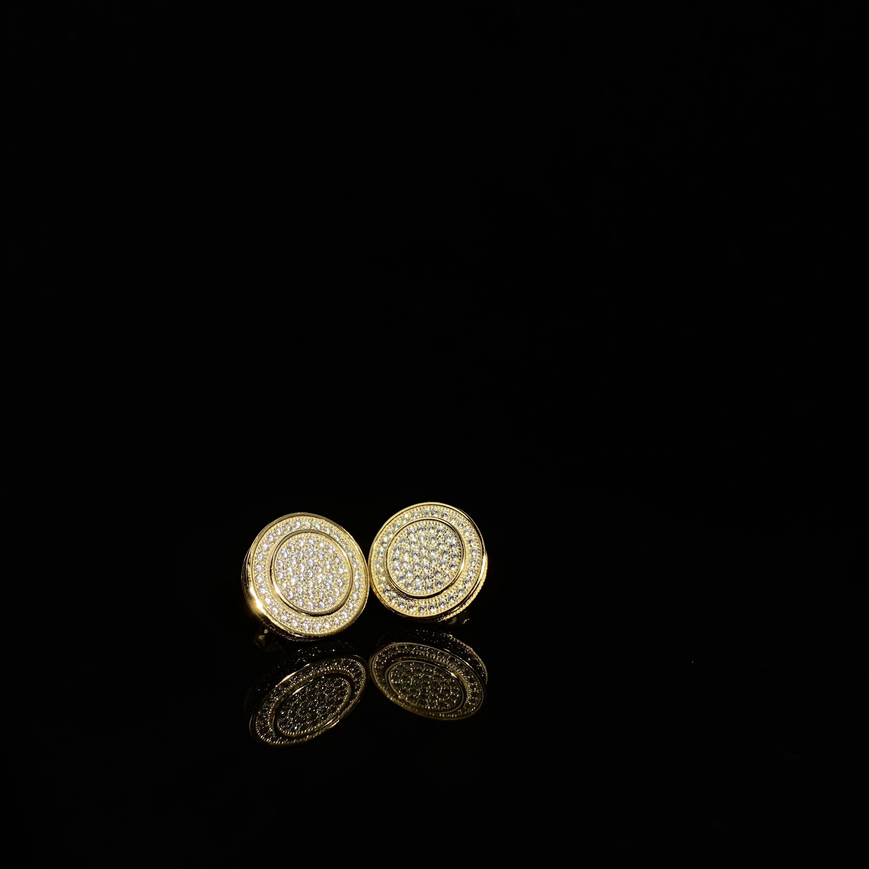 925 Silver Double layer full Diamond Earrings - a pair