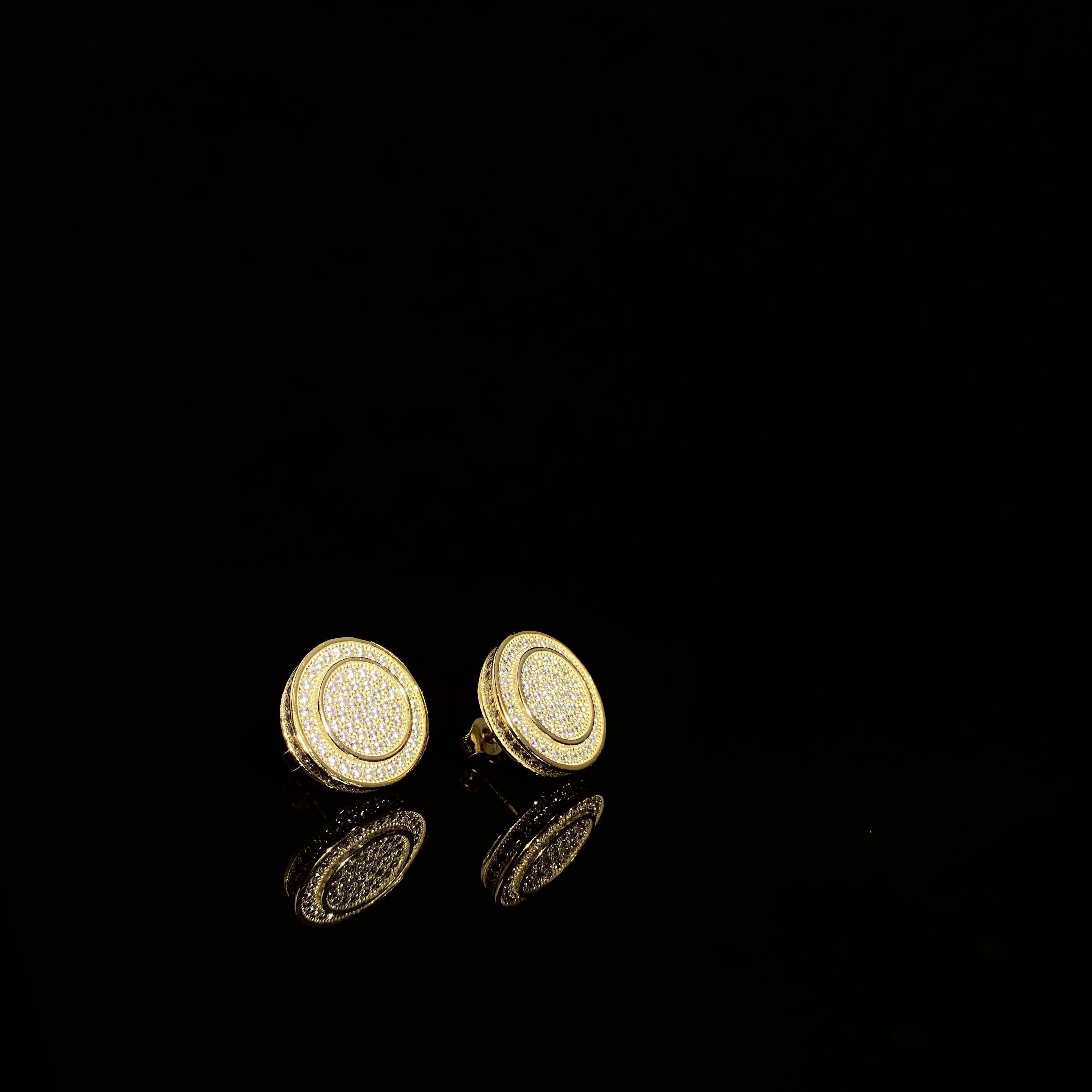 925 Silver Double layer full Diamond Earrings - a pair
