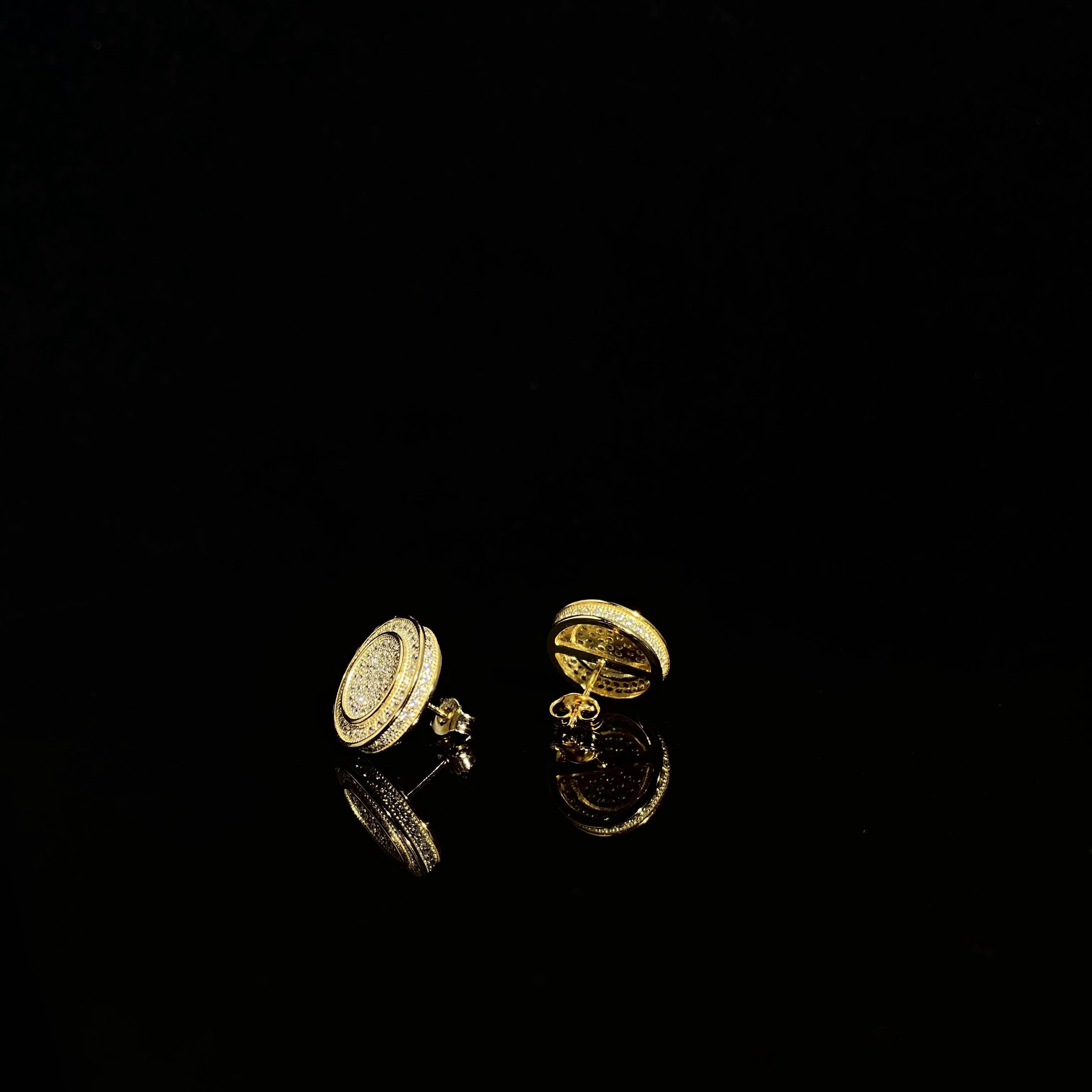 925 Silver Double layer full Diamond Earrings - a pair