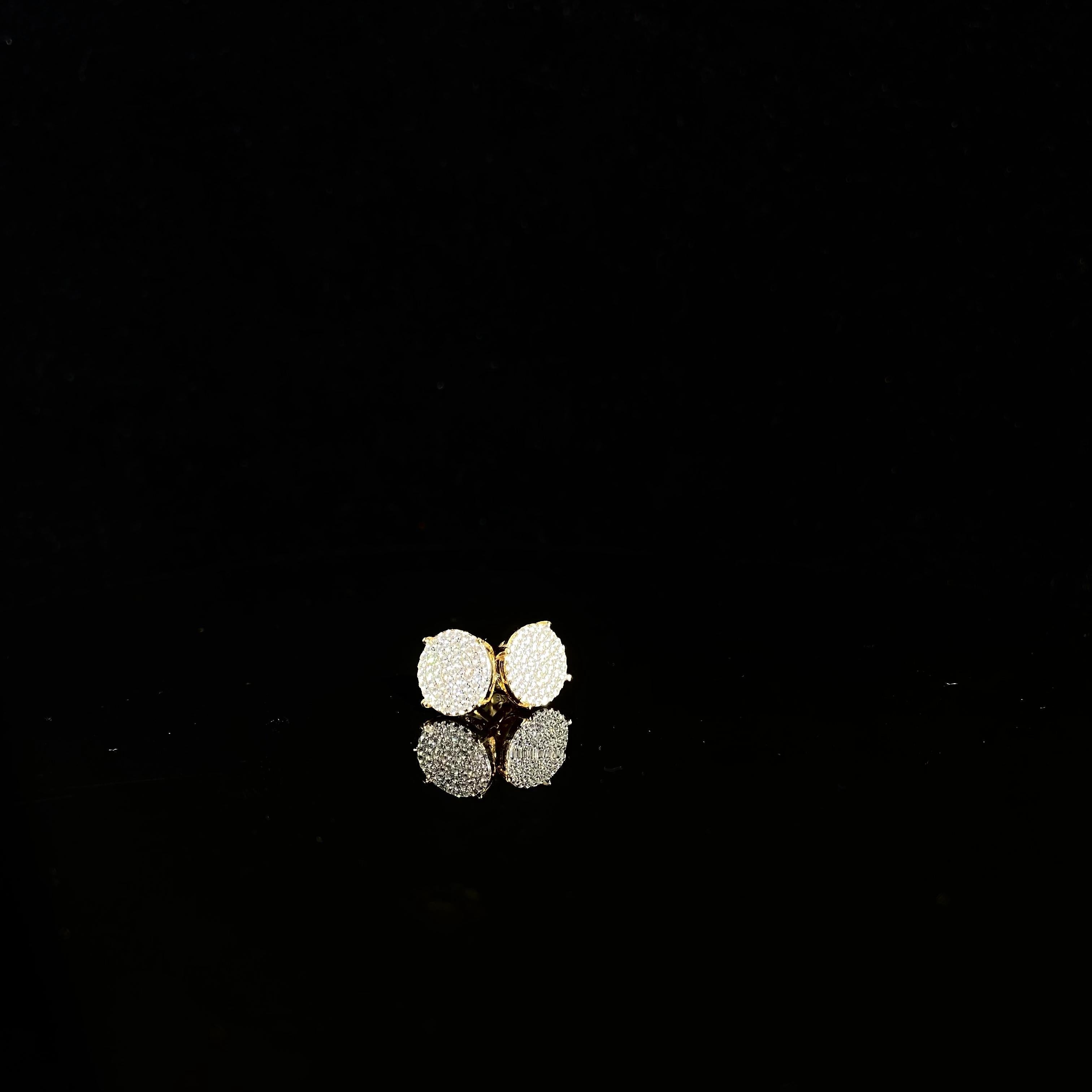 925 sterling silver round small Earrings - a pair