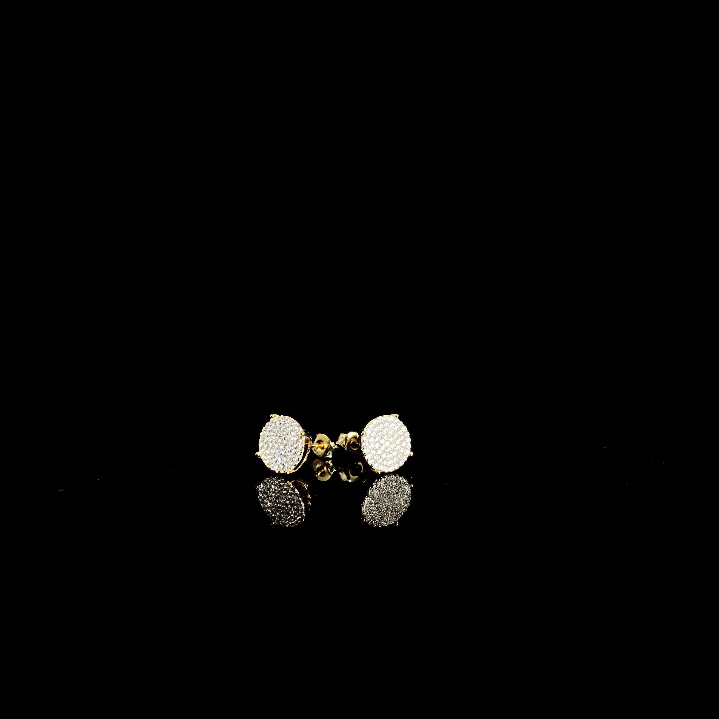 925 sterling silver round small Earrings - a pair