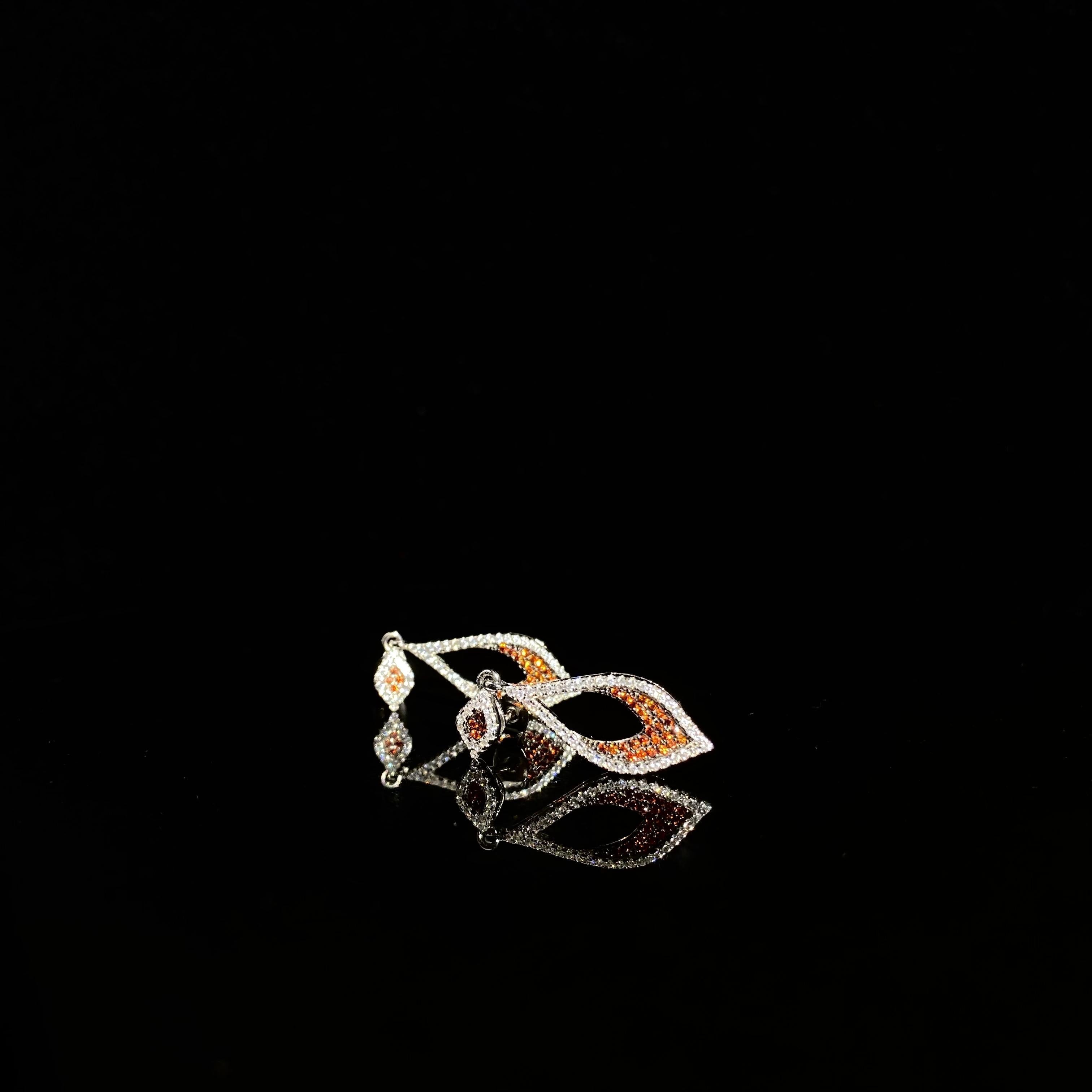 925 silver drop gold plated earrings - a pair