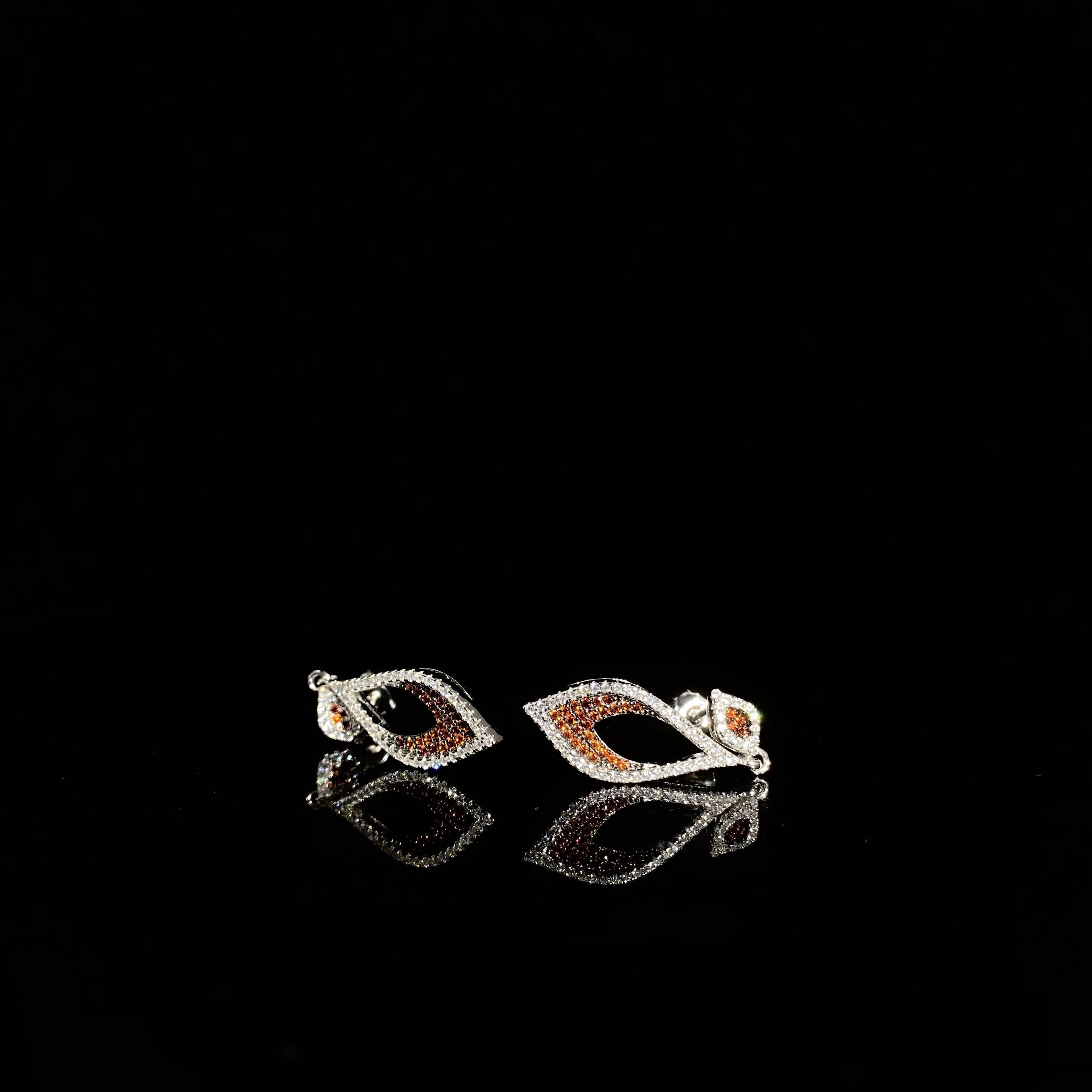 925 silver drop gold plated earrings - a pair