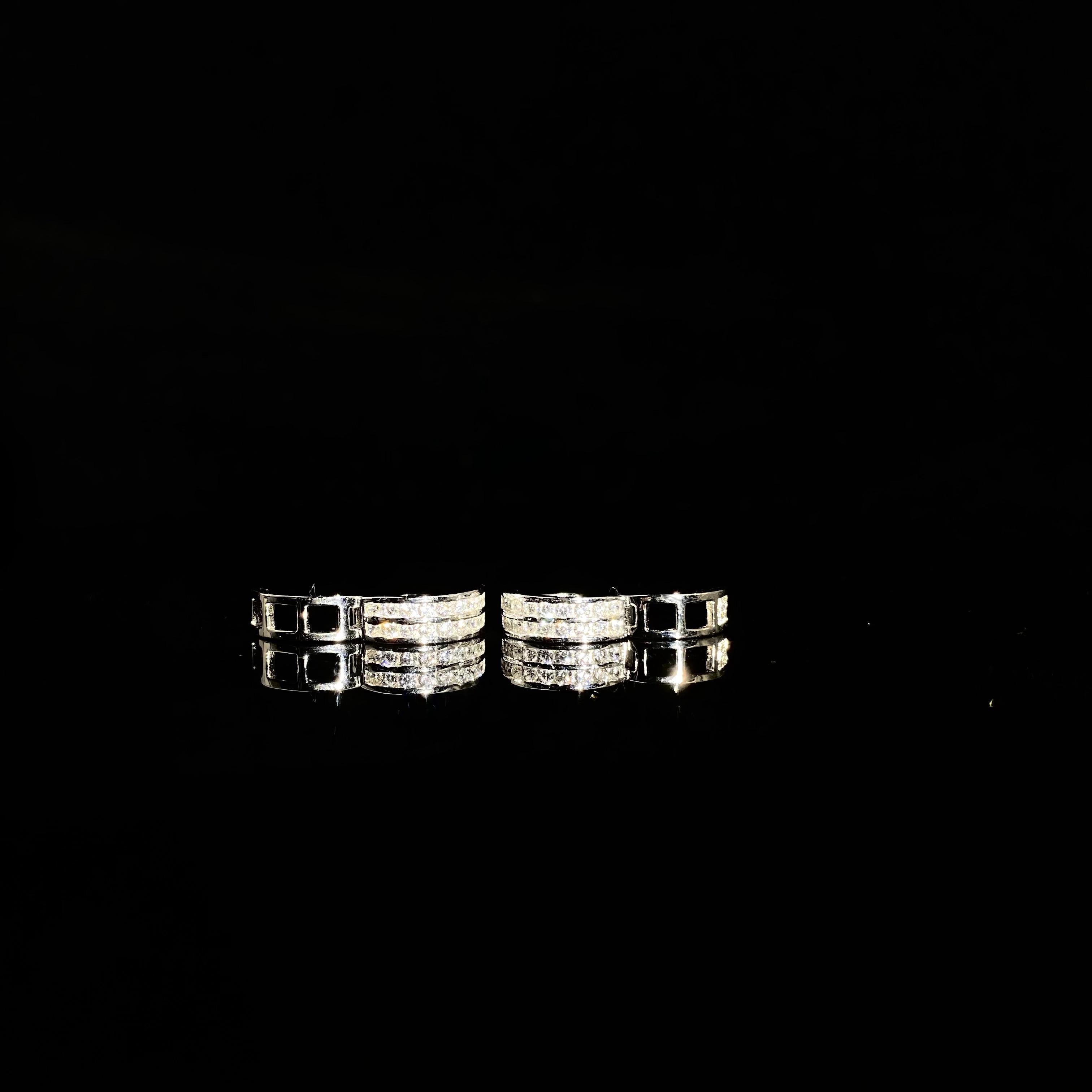 925 silver C-shaped geometric Earrings - pair
