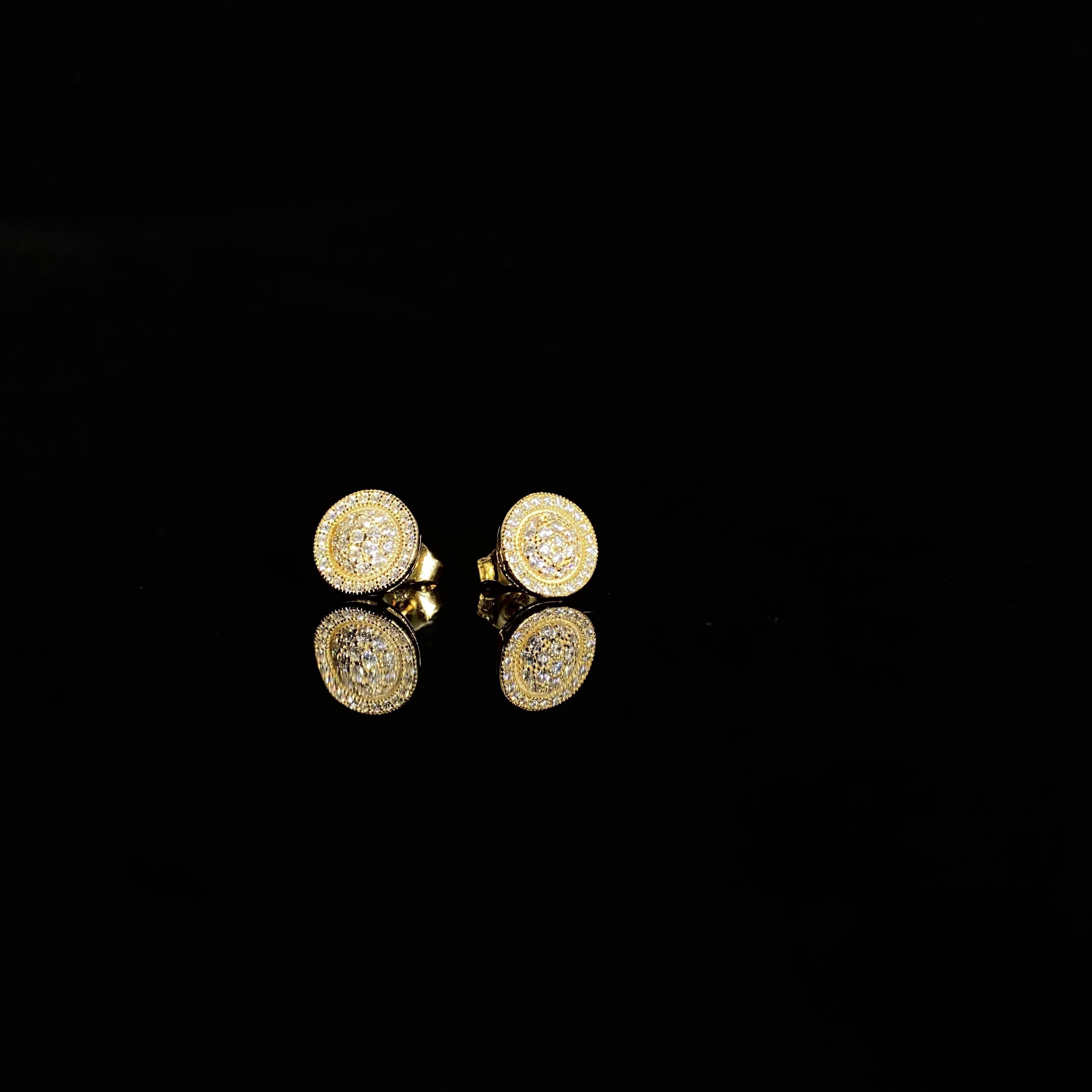 925 silver round arc men's Earrings - a pair