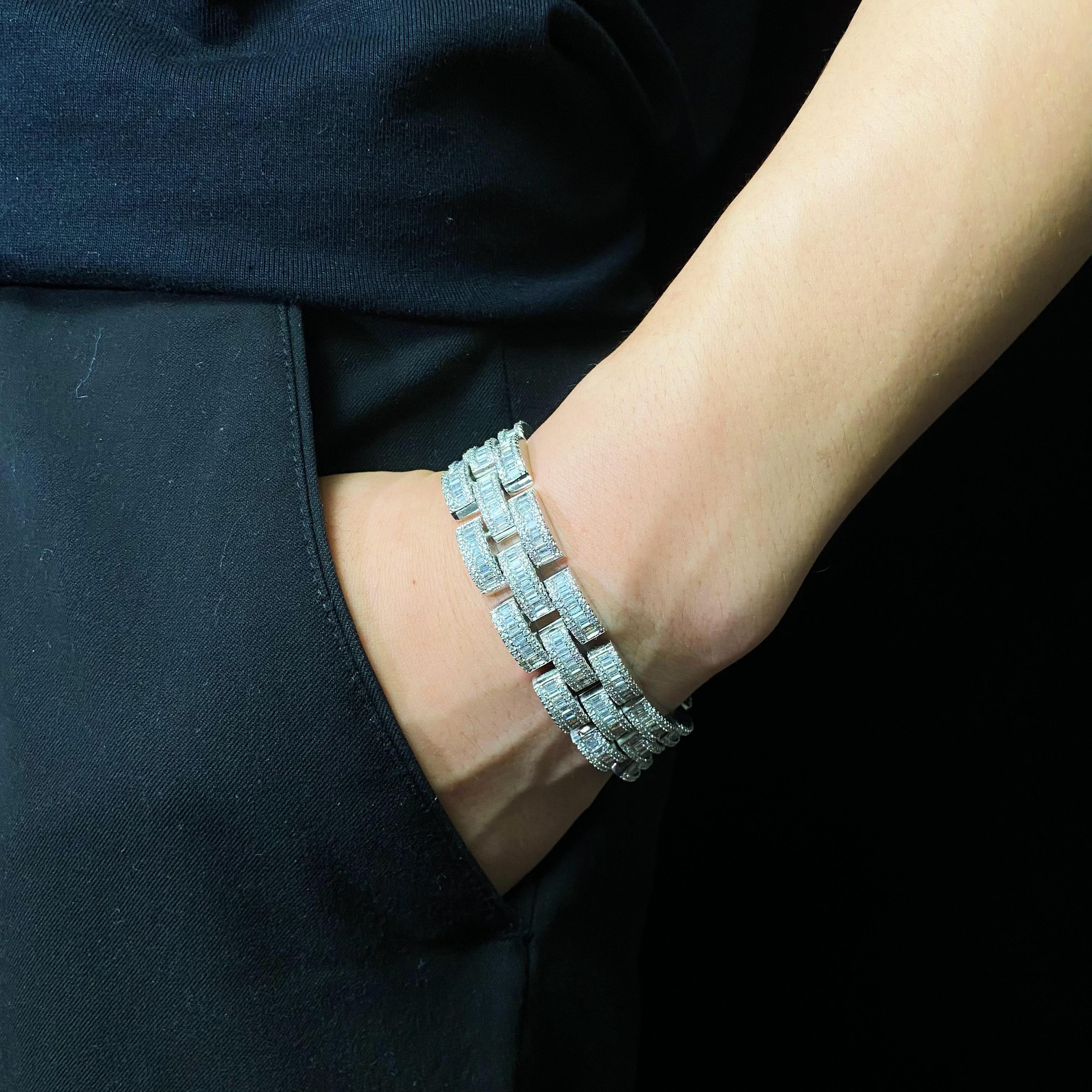 Baguette Razor Link Bracelet