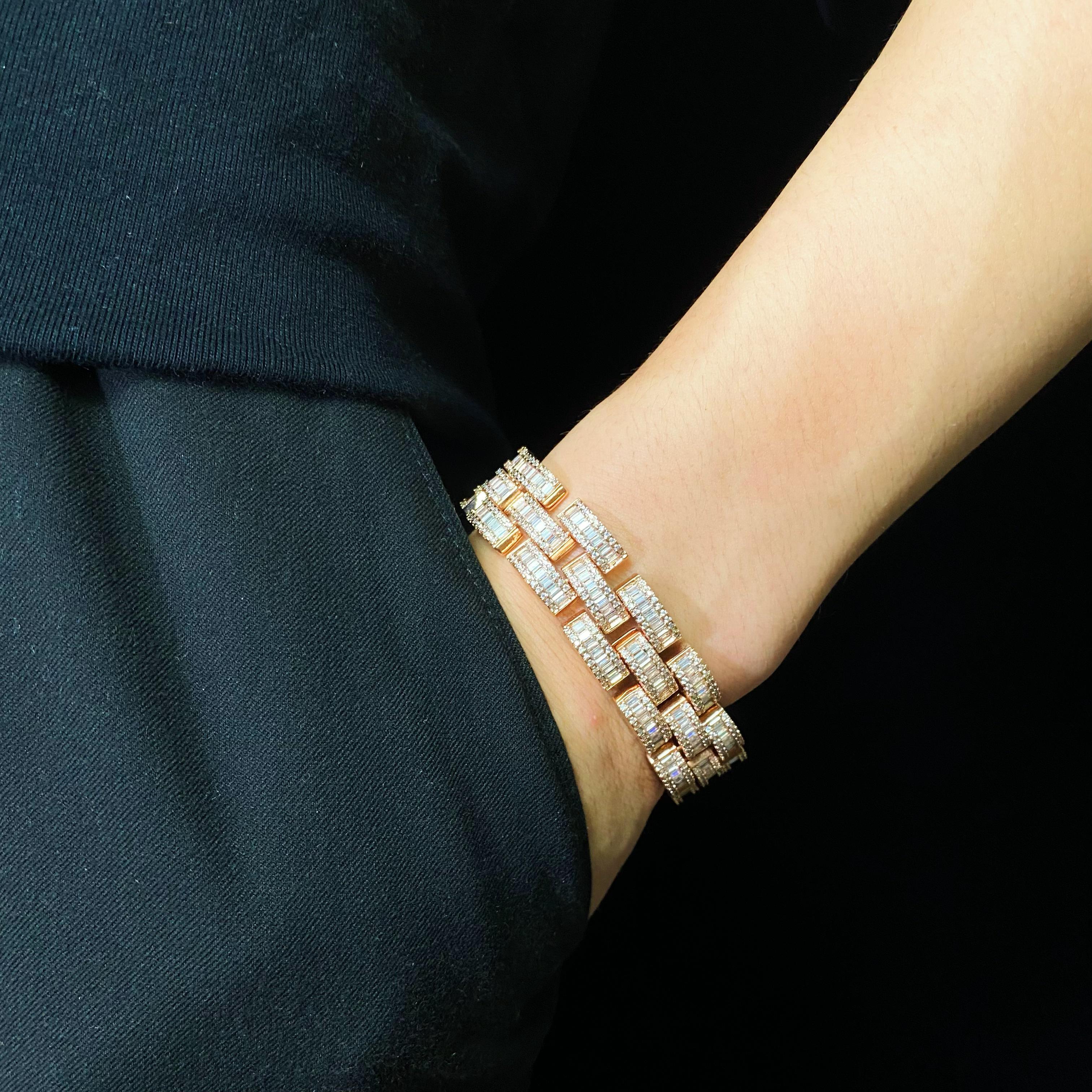 Baguette Razor Link Bracelet