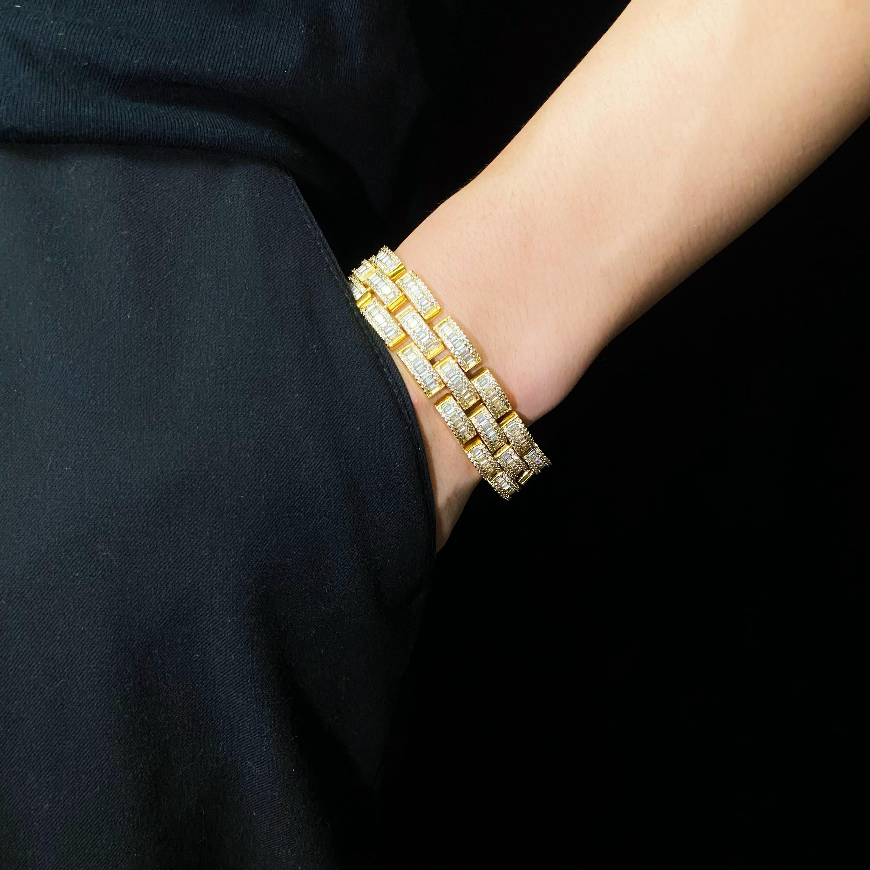 Baguette Razor Link Bracelet