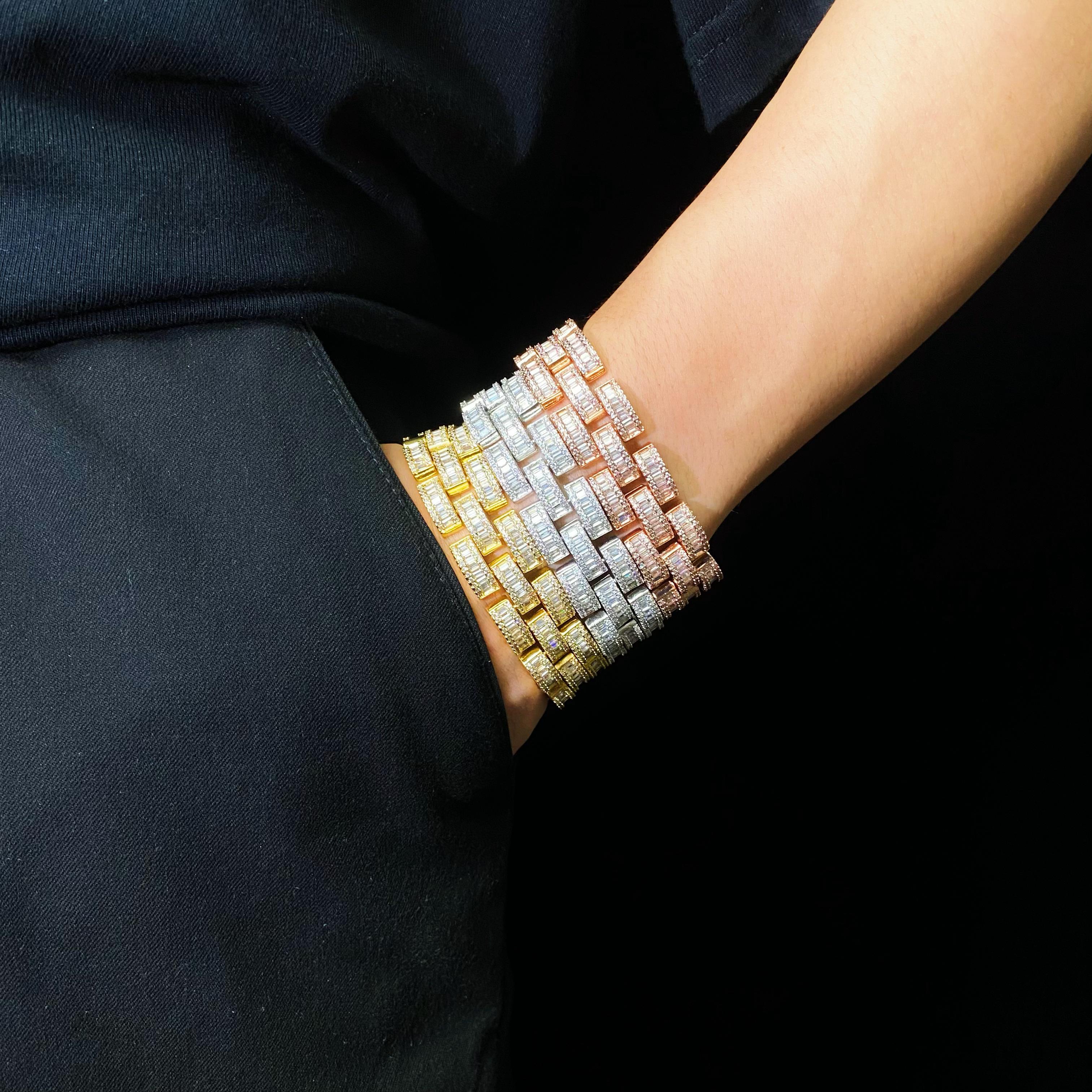 Baguette Razor Link Bracelet