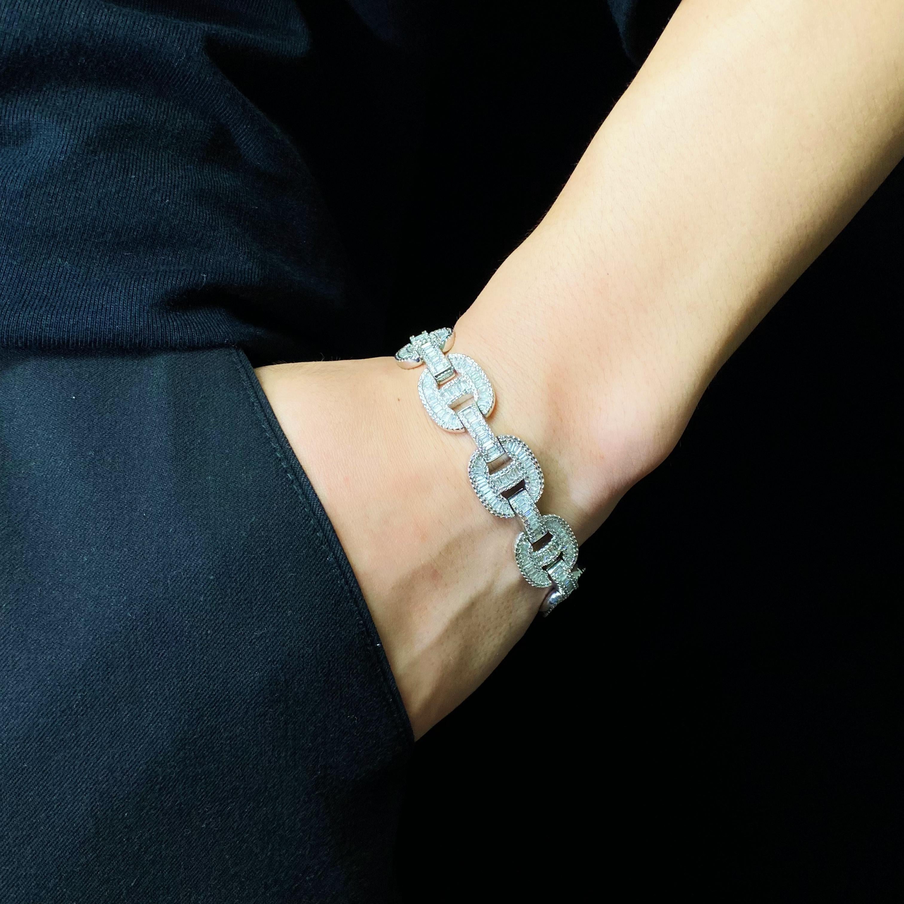 15mm Baguette Mariner Bracelet