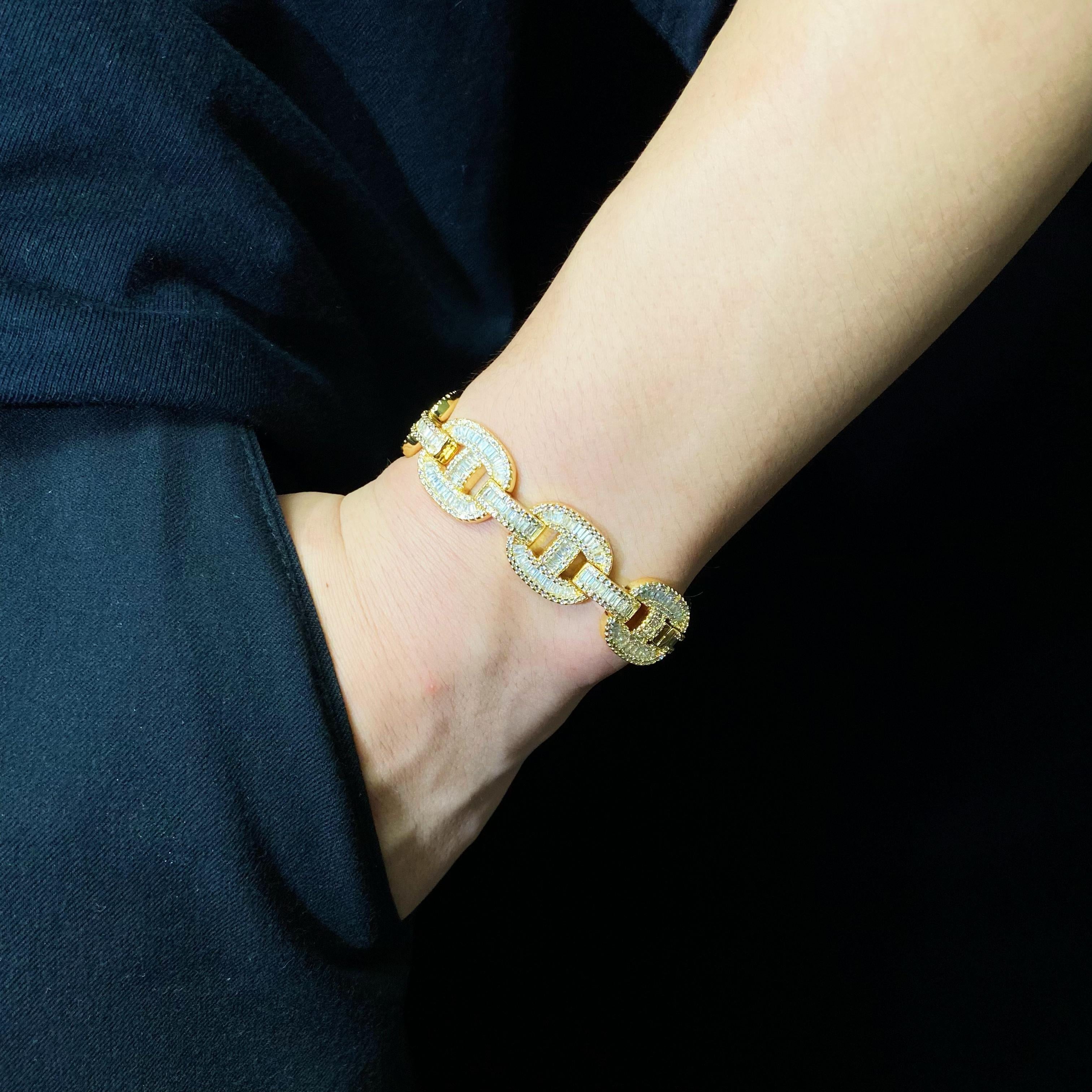 15mm Baguette Mariner Bracelet