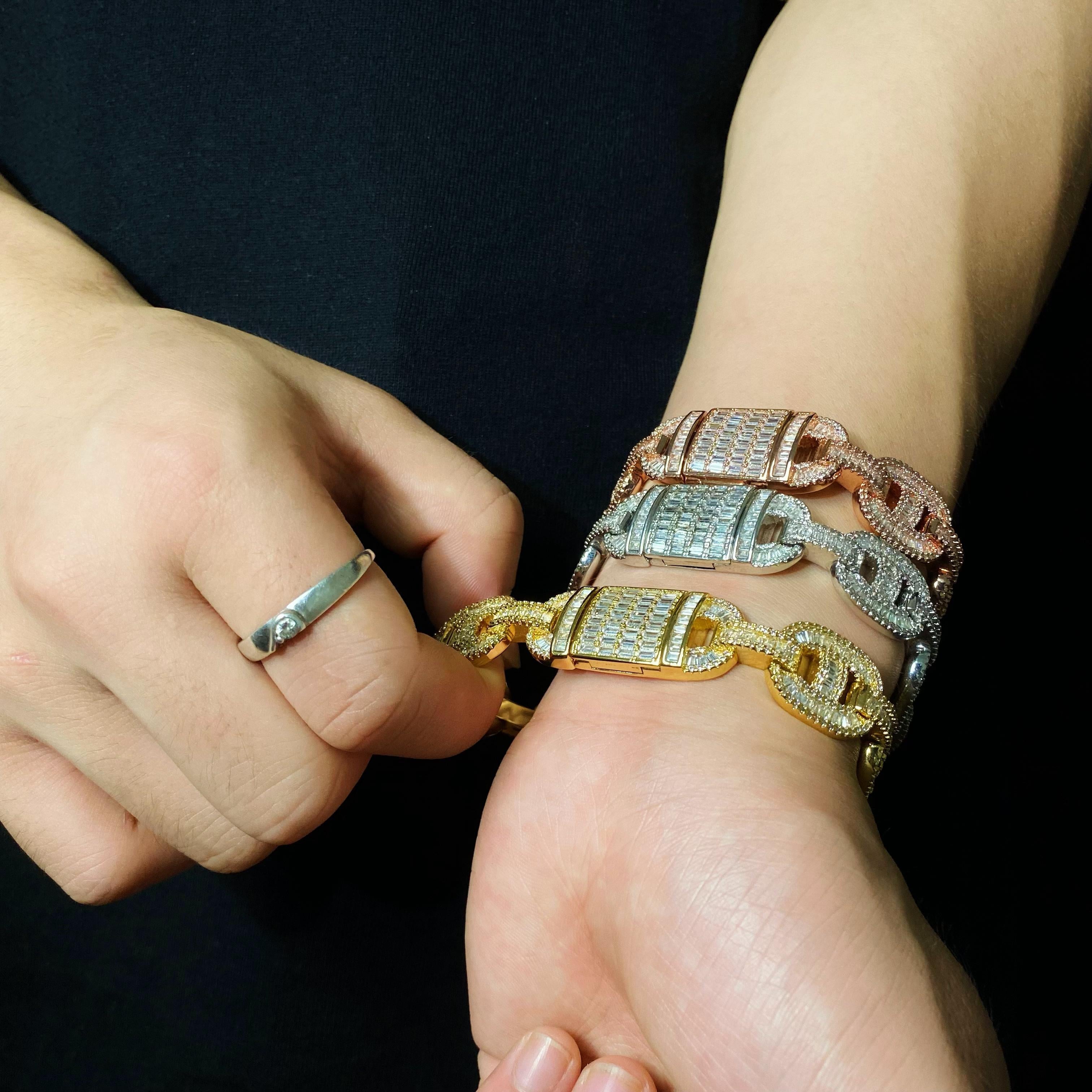 15mm Baguette Mariner Bracelet