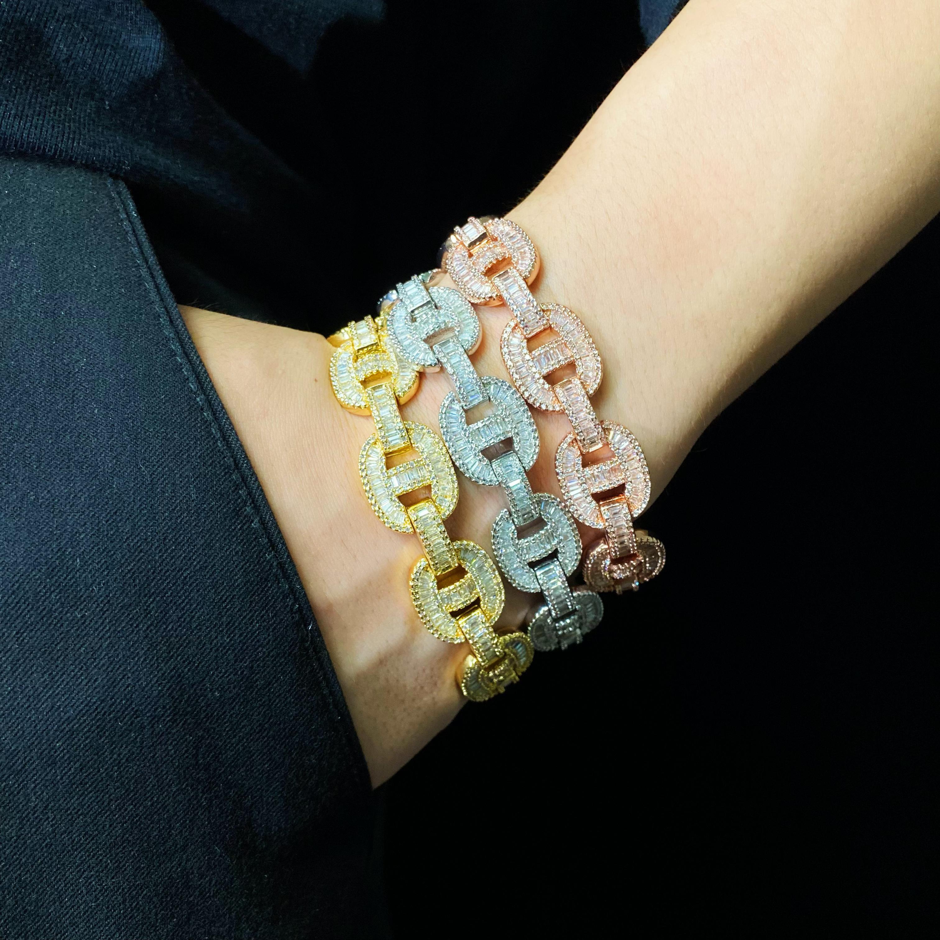 15mm Baguette Mariner Bracelet