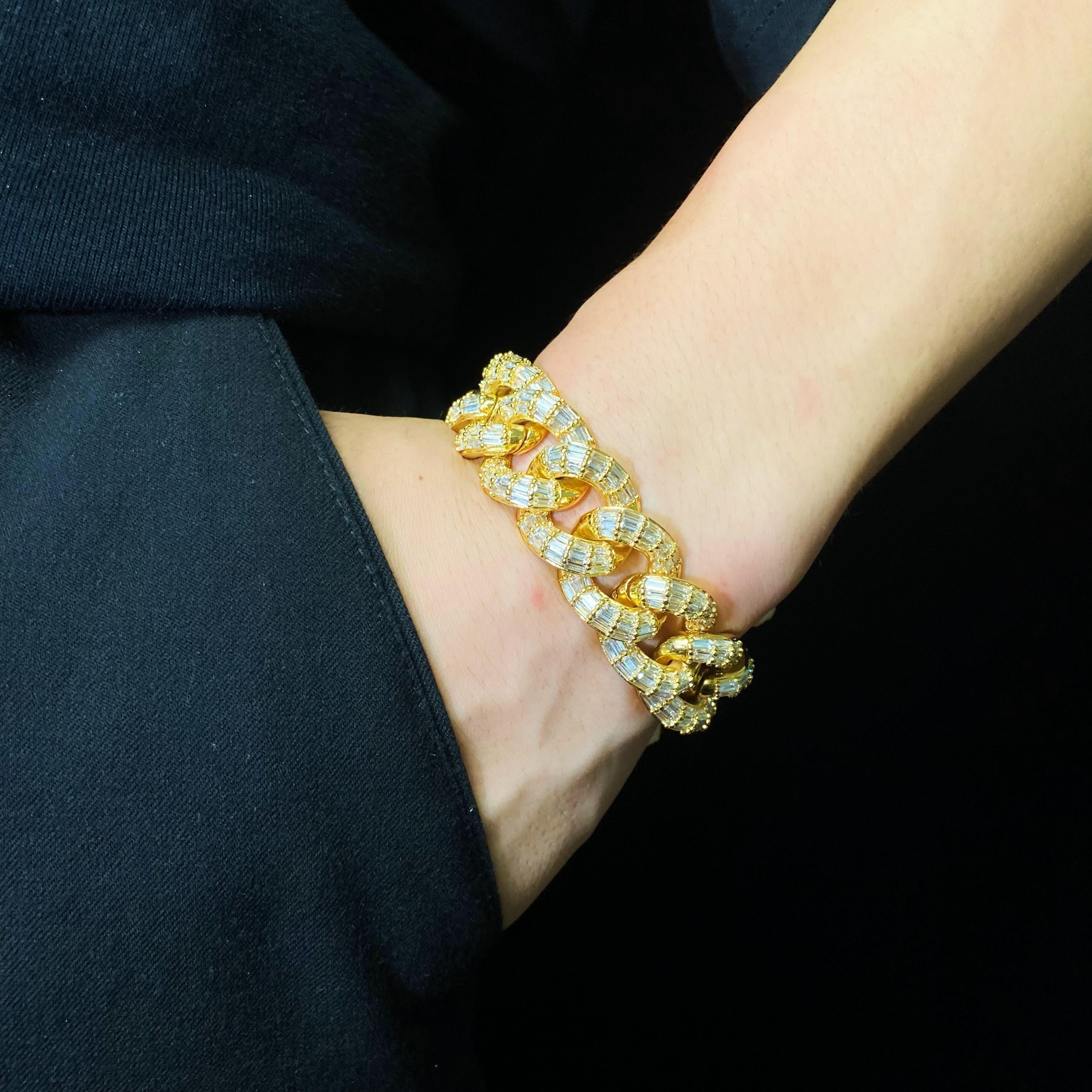 19mm Baguette Cuban Bracelet