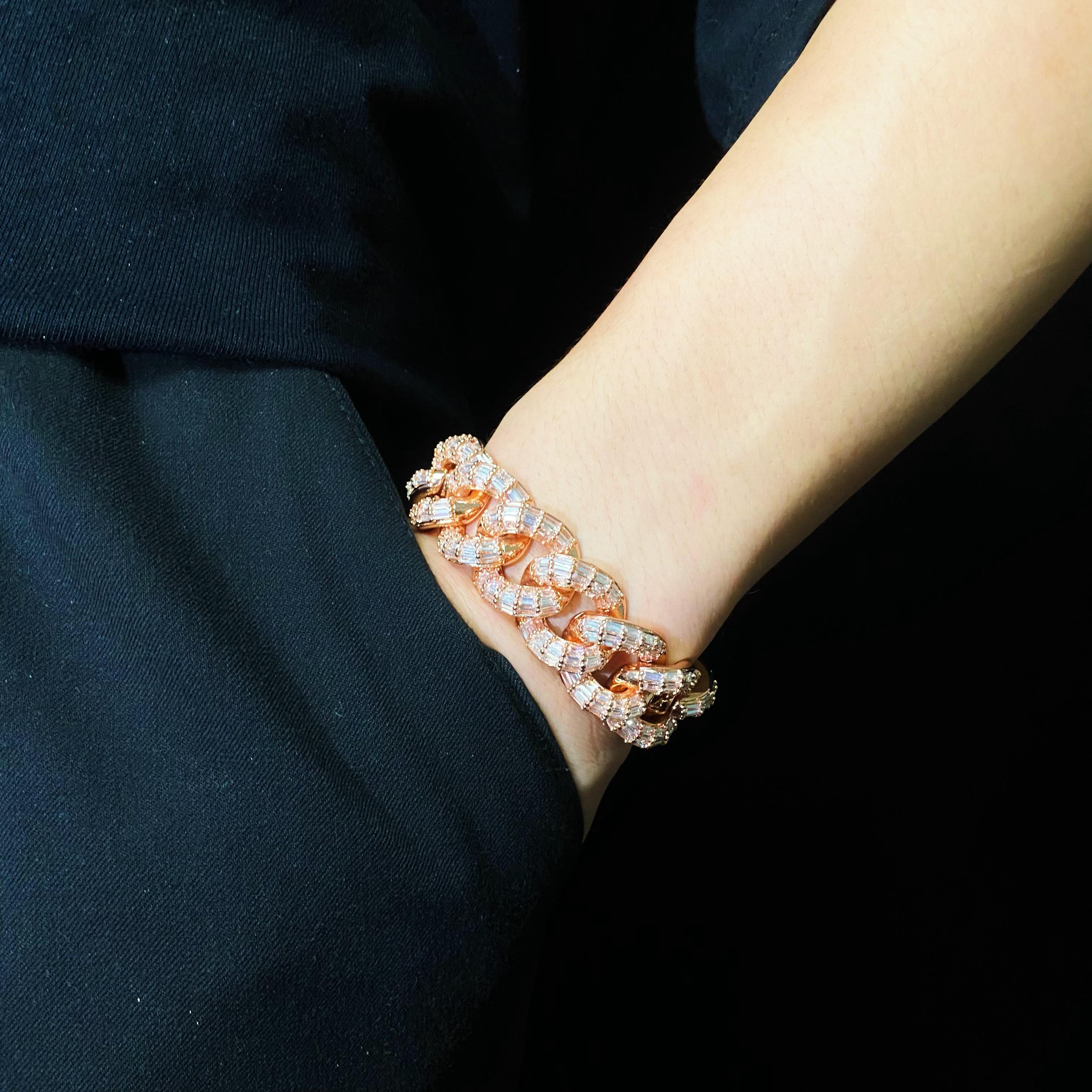 19mm Baguette Cuban Bracelet