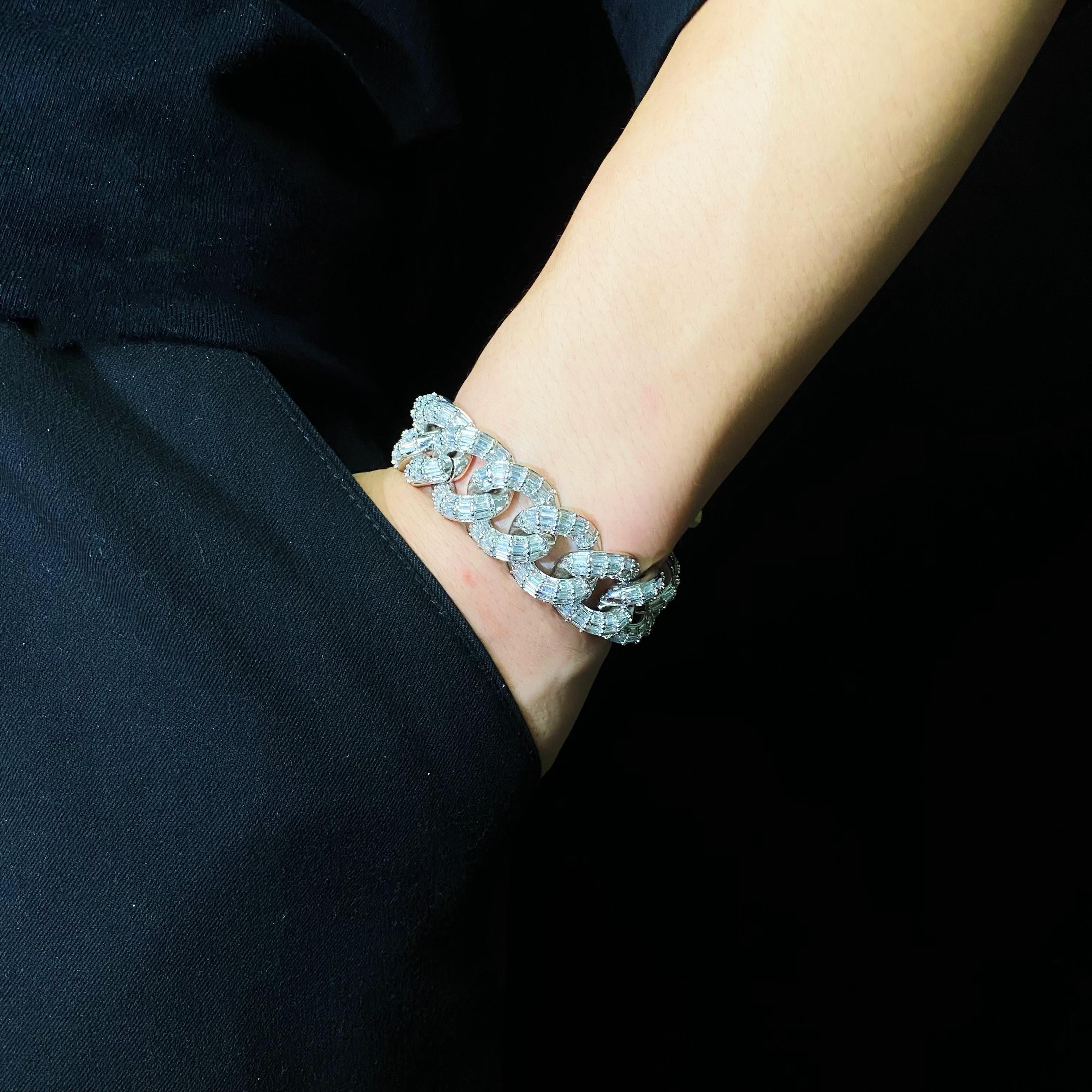 19mm Baguette Cuban Bracelet