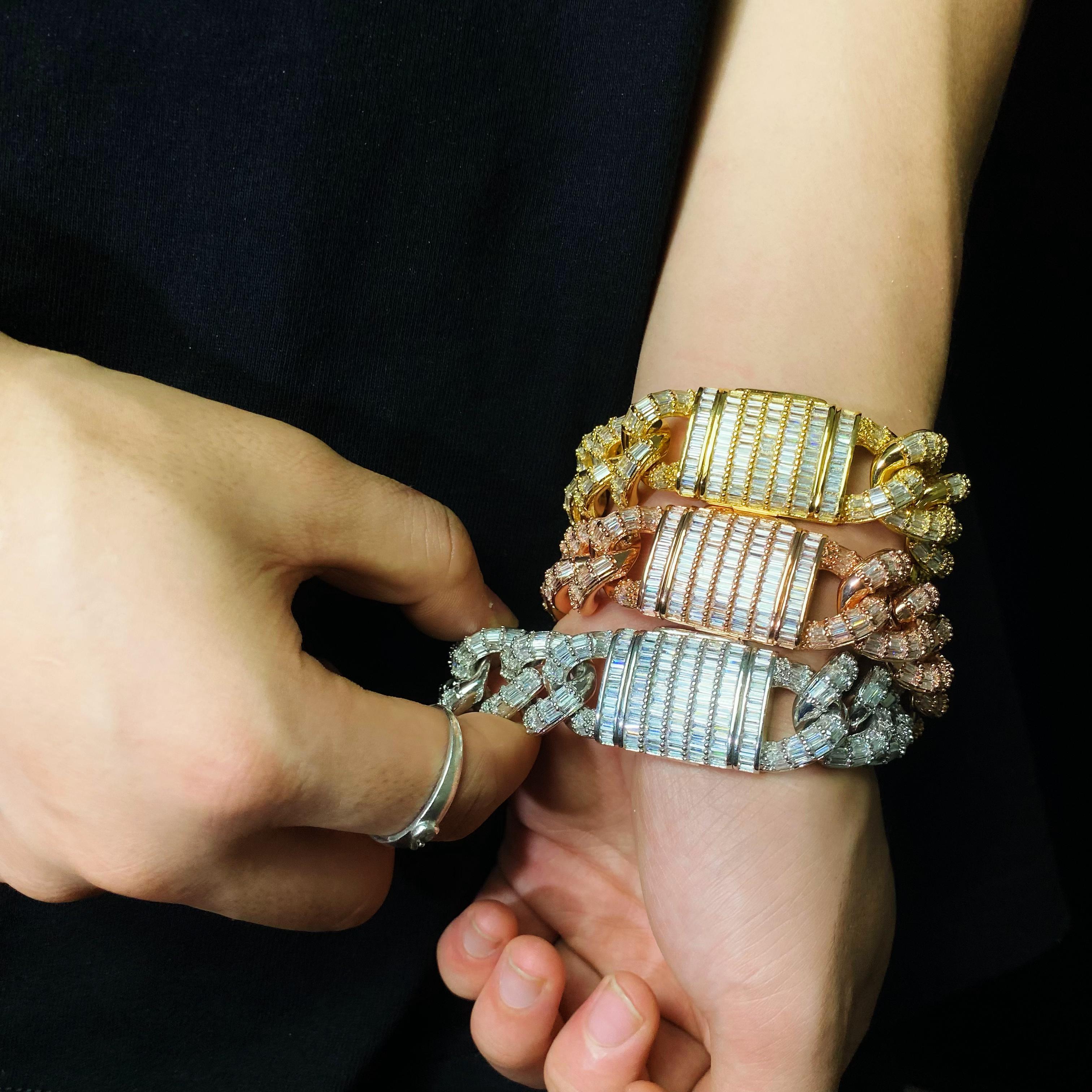 19mm Baguette Cuban Bracelet