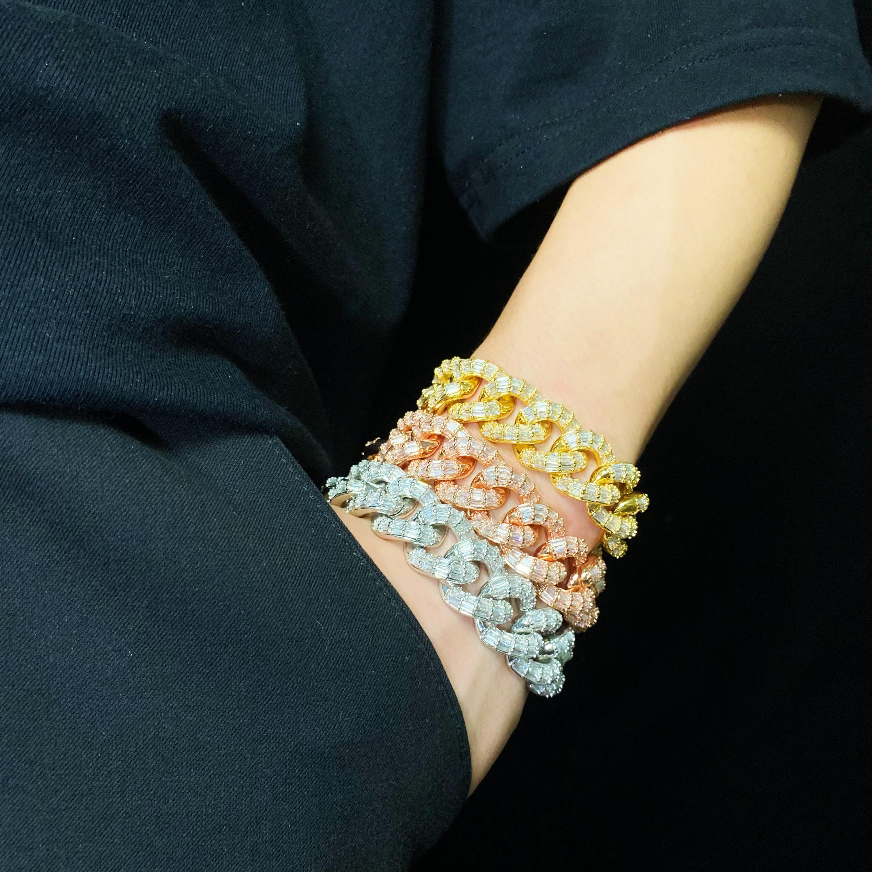 19mm Baguette Cuban Bracelet