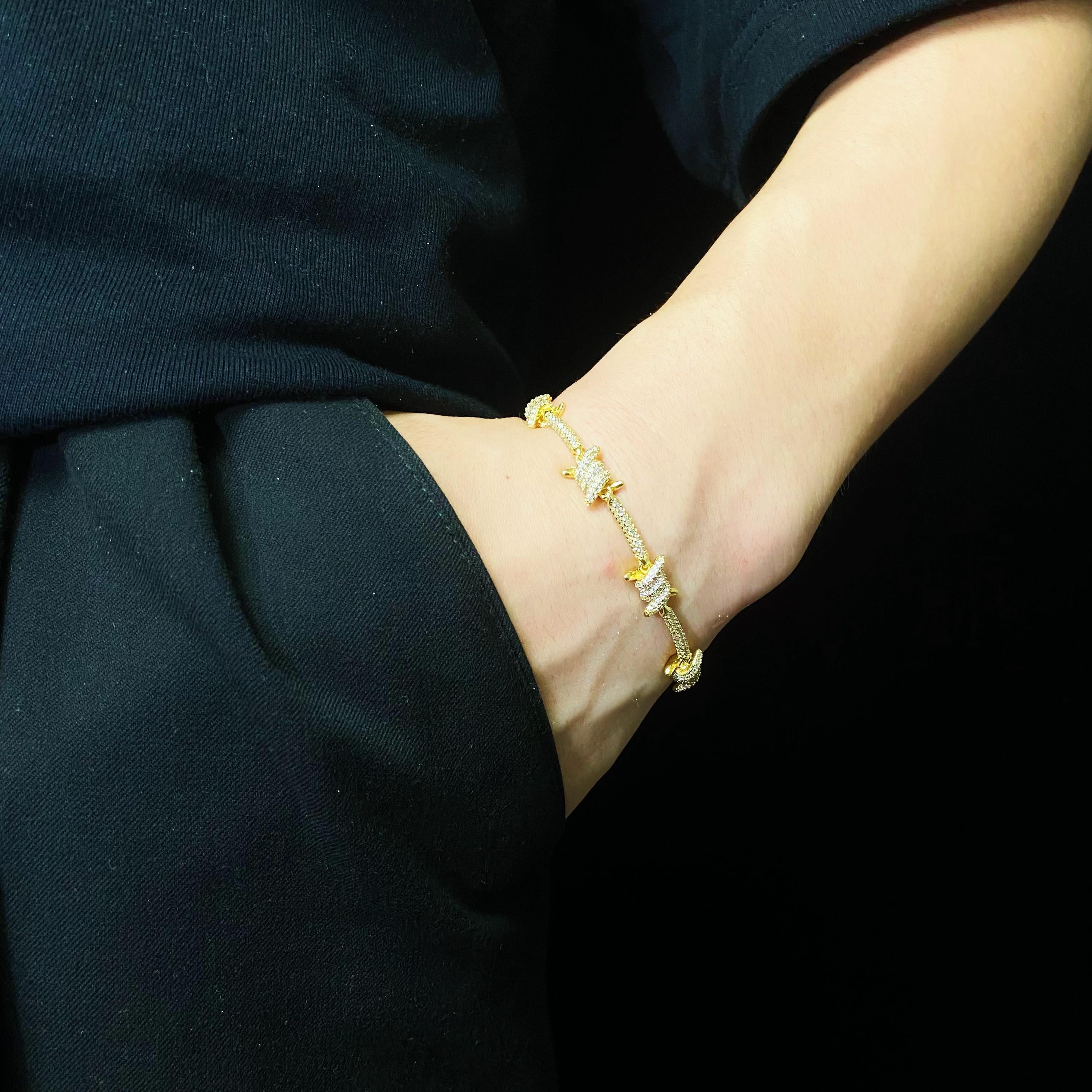 Diamond Barb Wire Bracelet