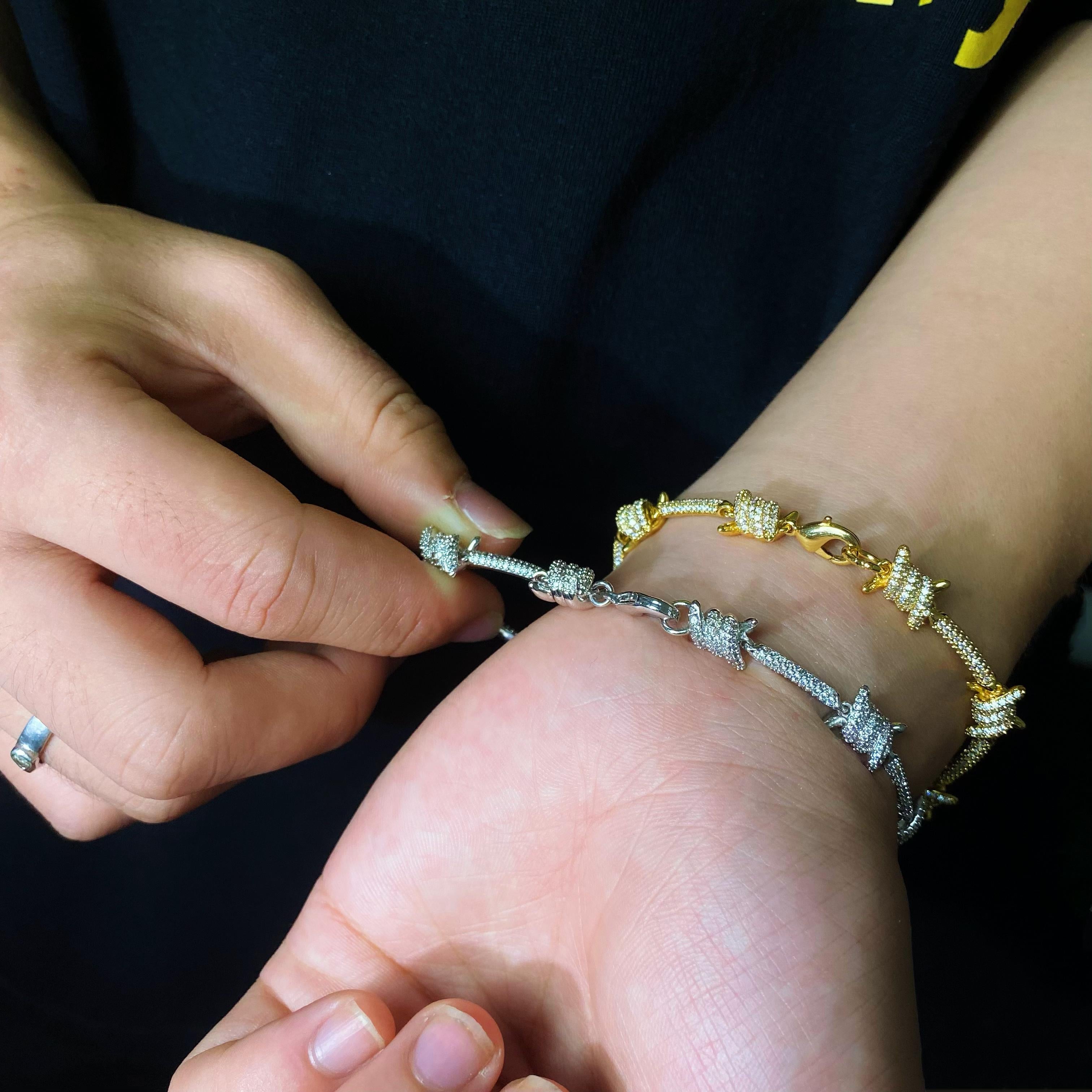 Diamond Barb Wire Bracelet