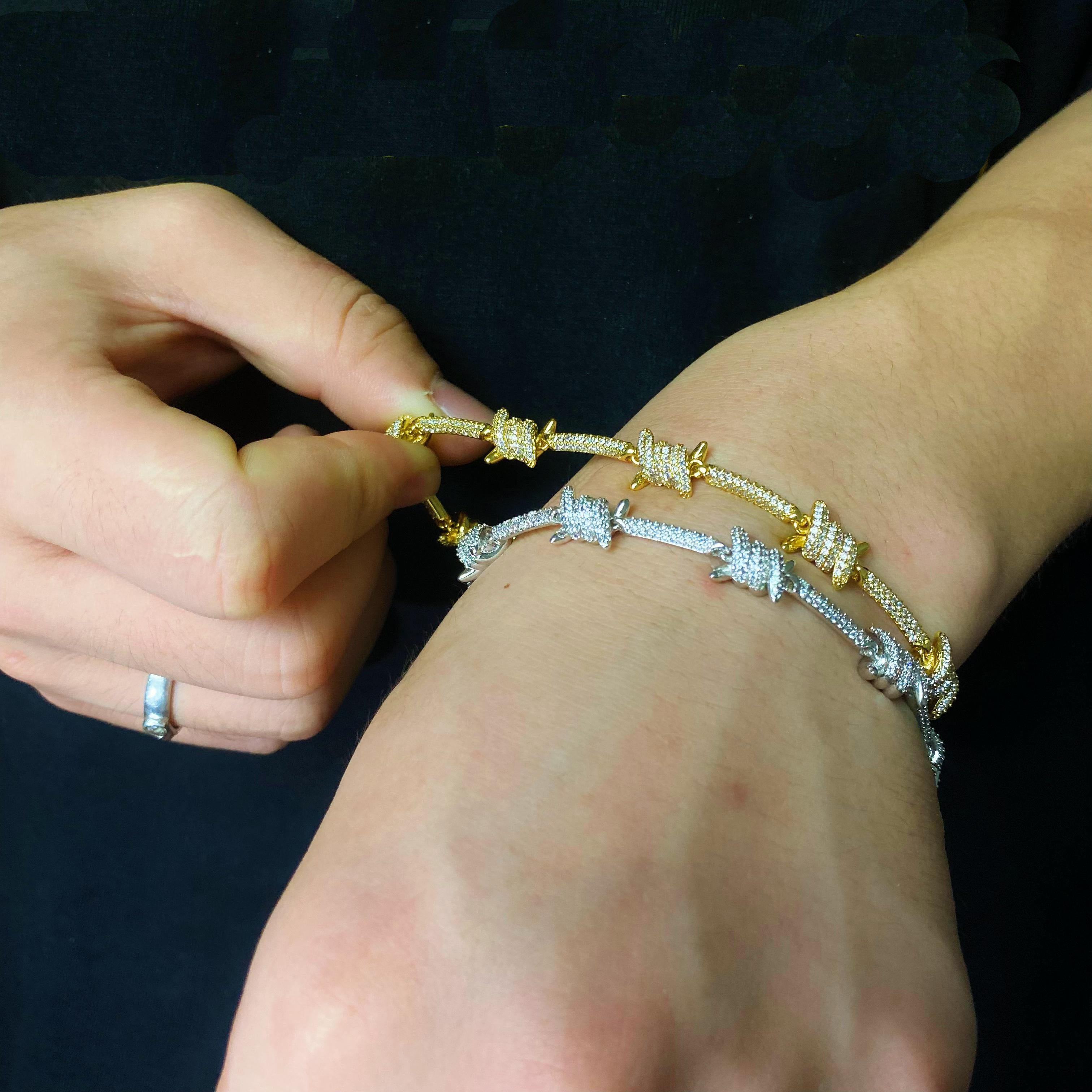 Diamond Barb Wire Bracelet
