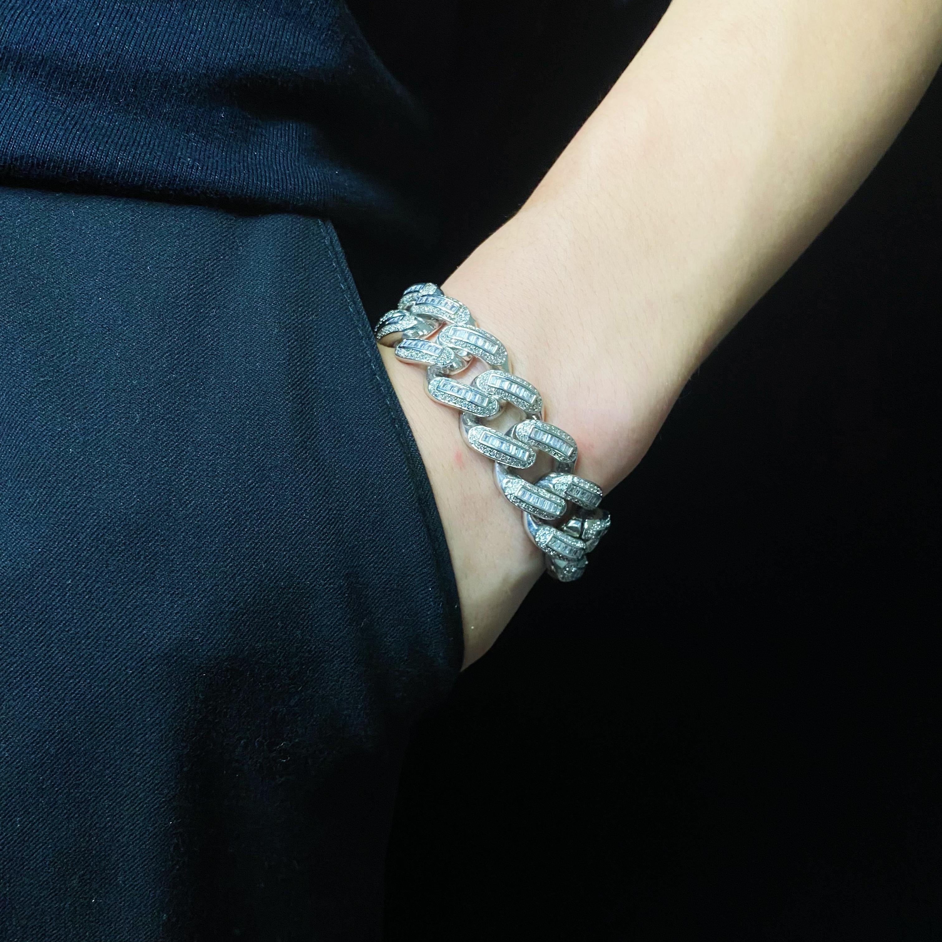 19mm Baguette Cuban Bracelet Chain