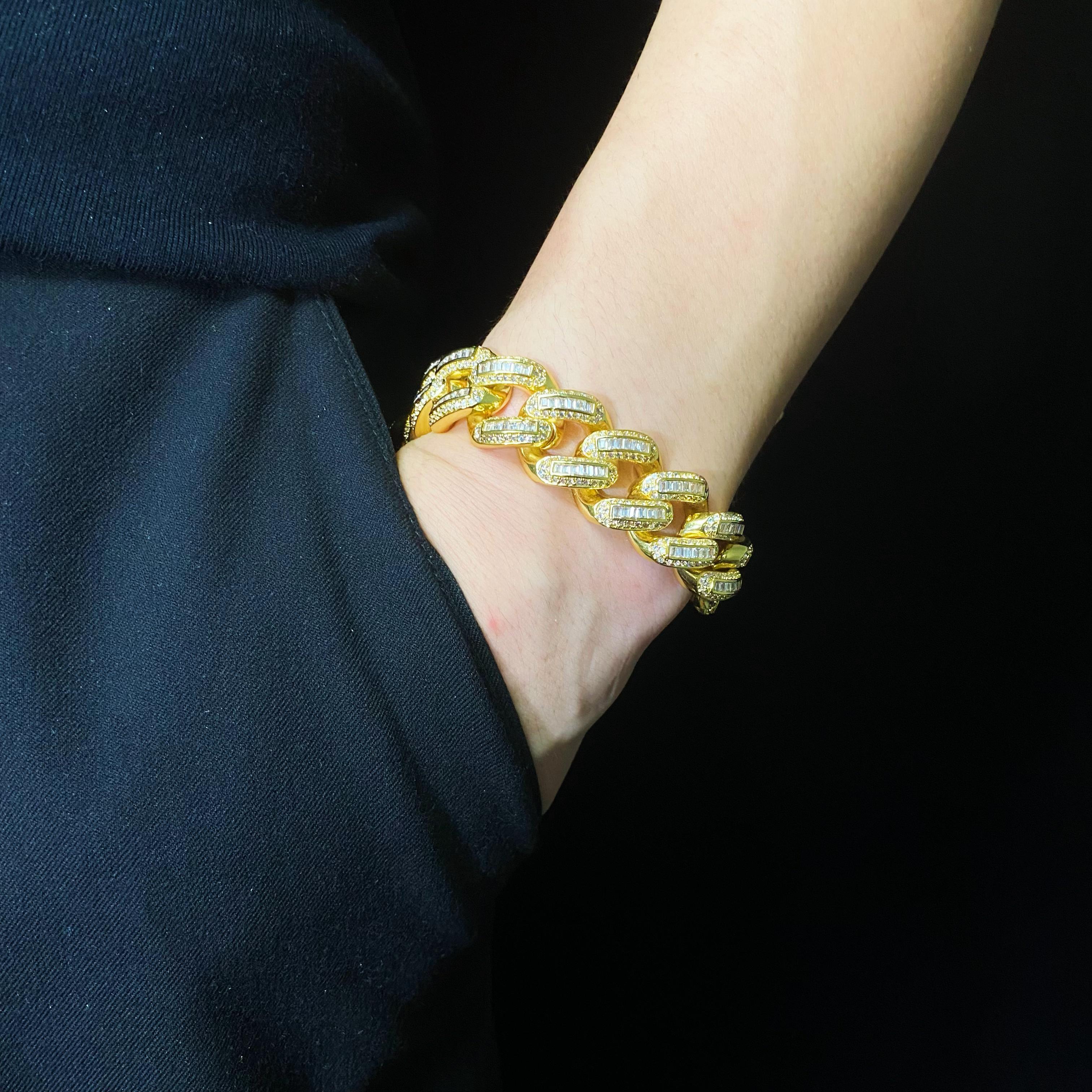 19mm Baguette Cuban Bracelet Chain