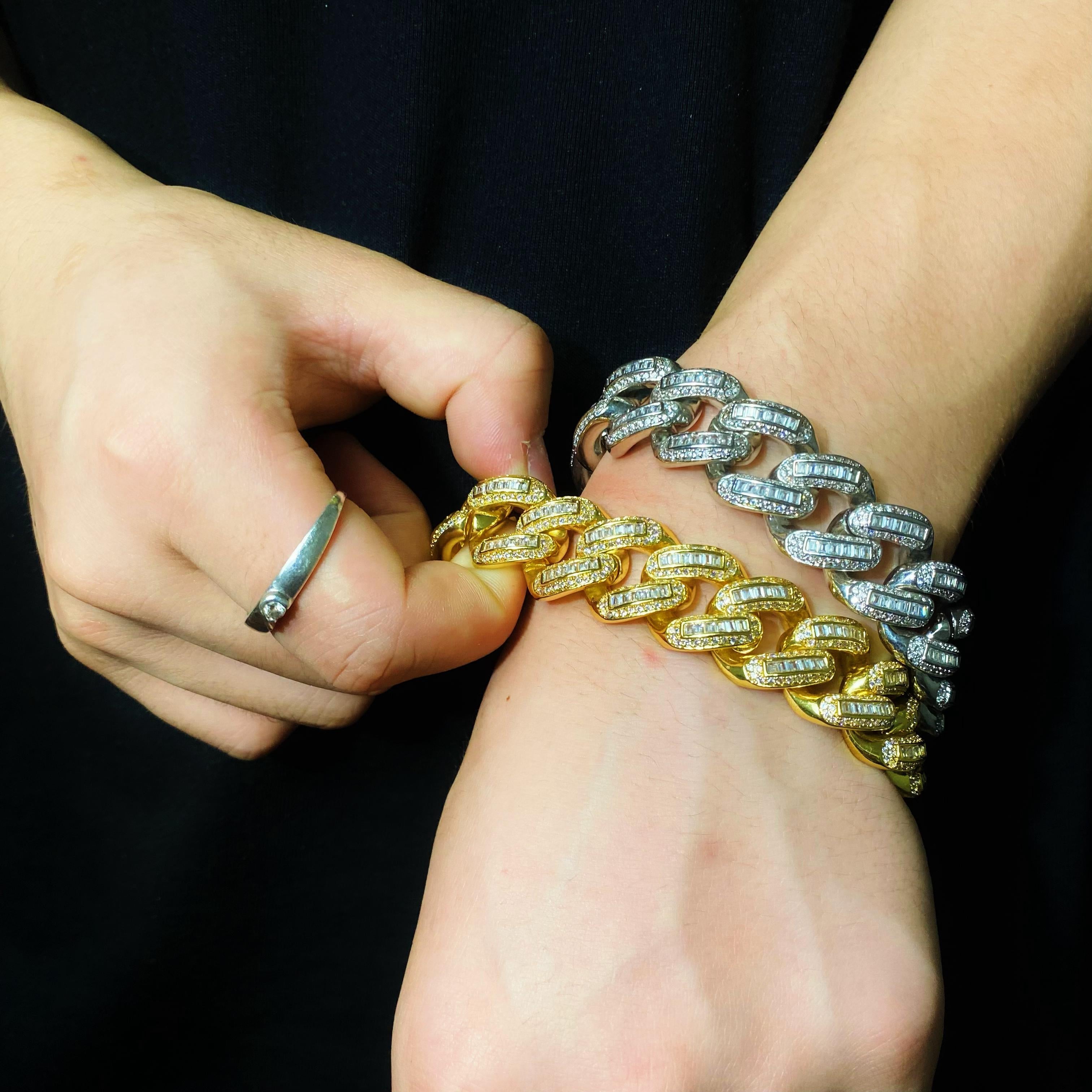 19mm Baguette Cuban Bracelet Chain