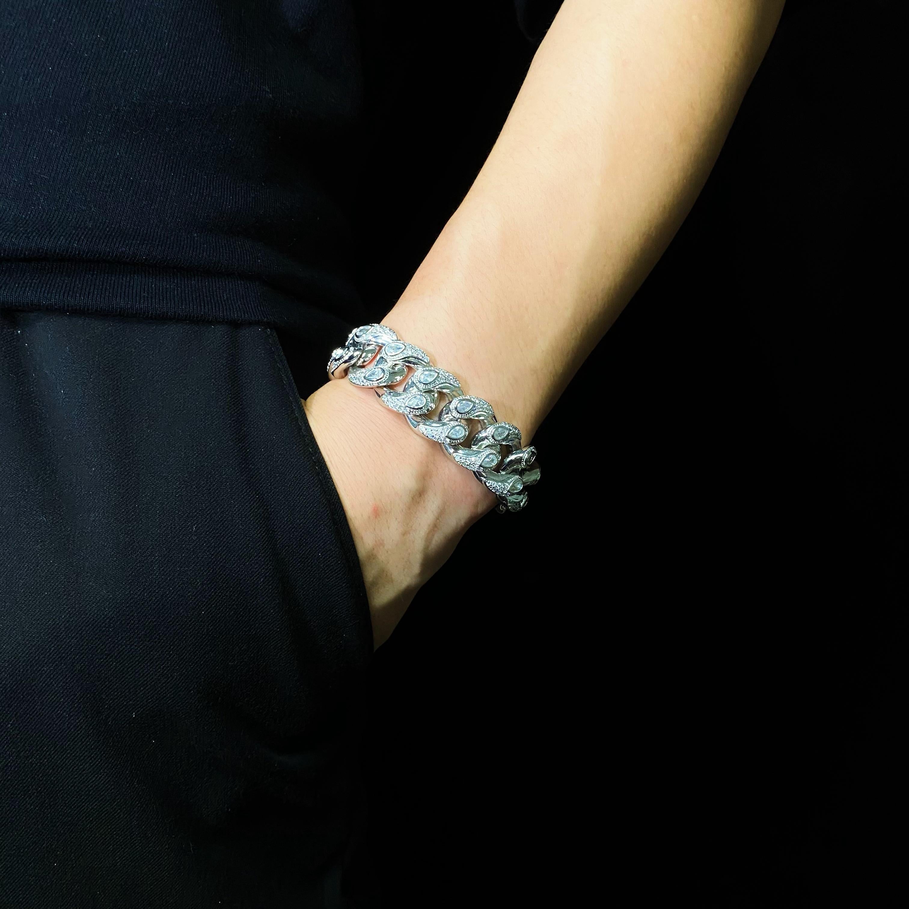 19mm Diamond Bandana Cuban Bracelet