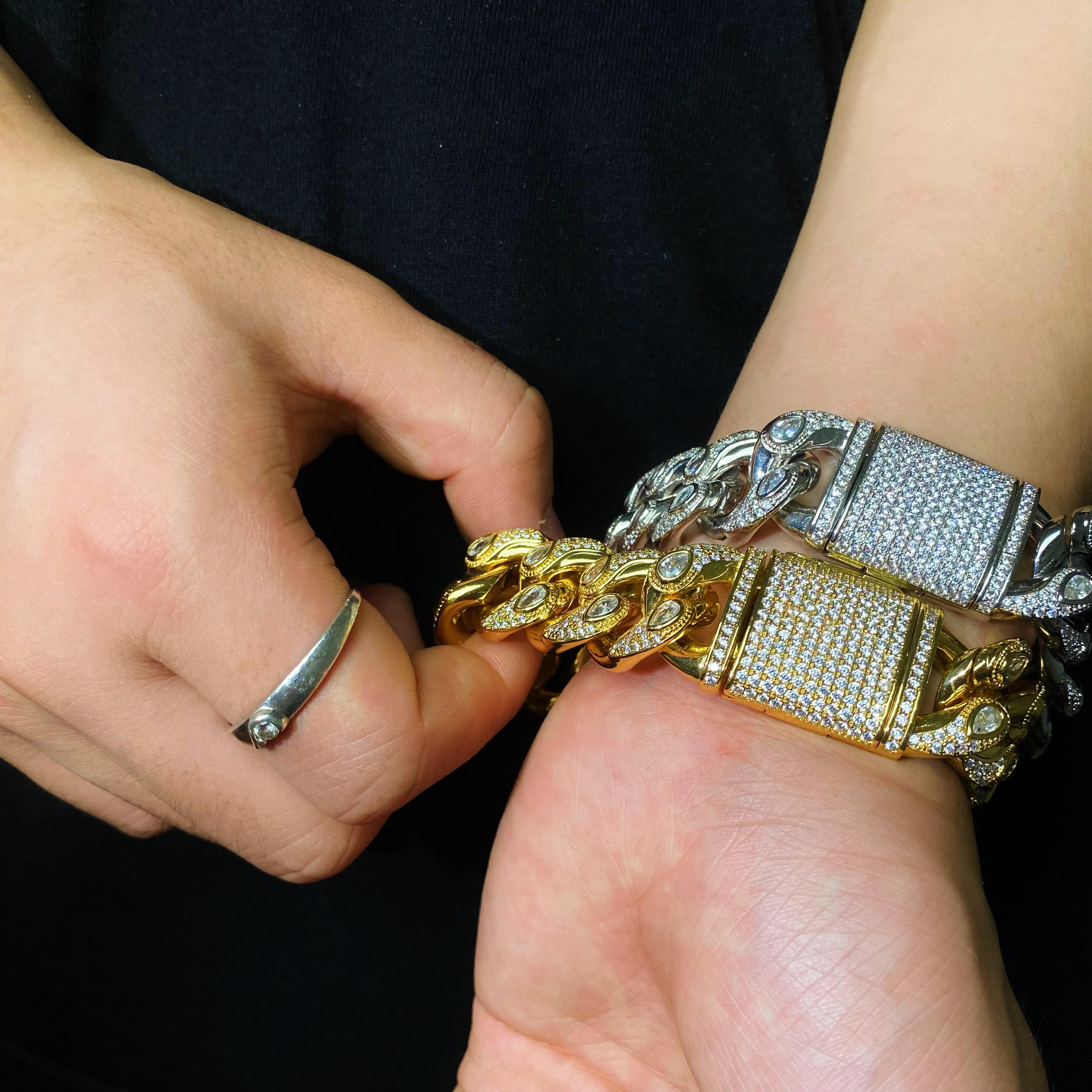 19mm Diamond Bandana Cuban Bracelet