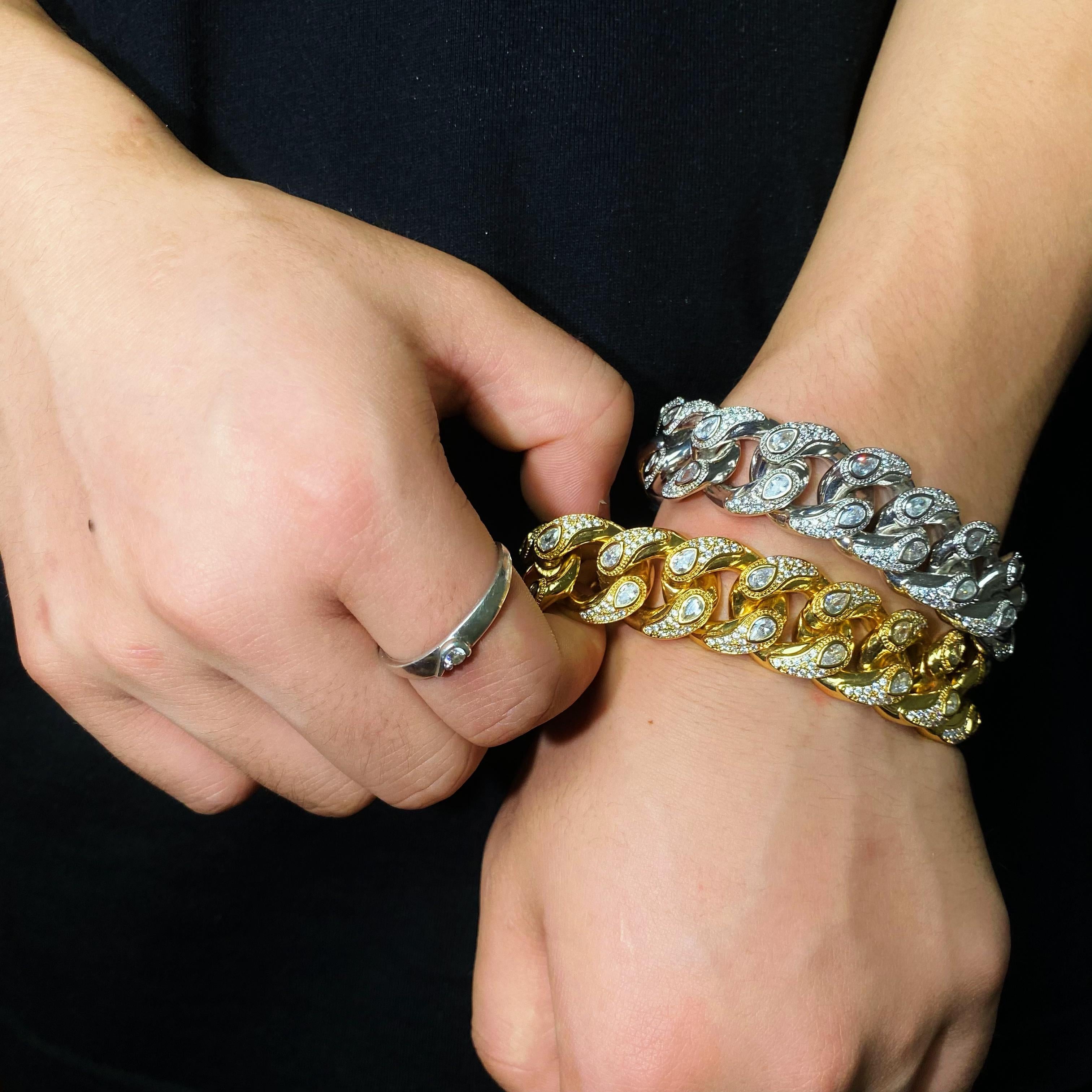 19mm Diamond Bandana Cuban Bracelet