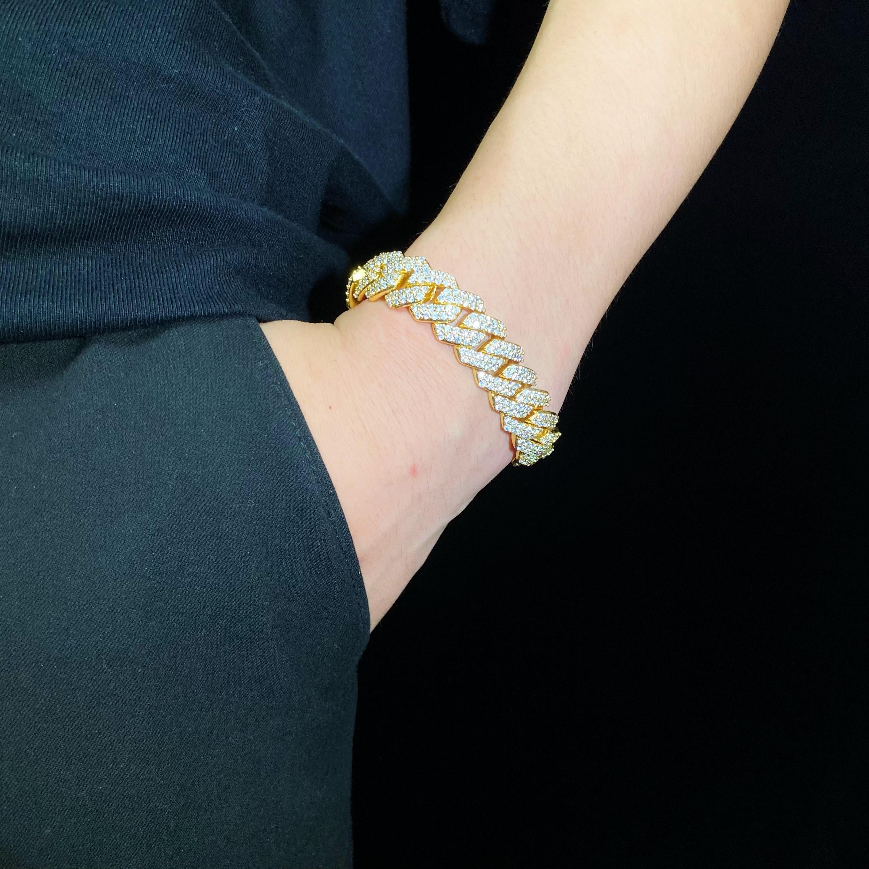 14mm Iced Prong Cuban Bracelet