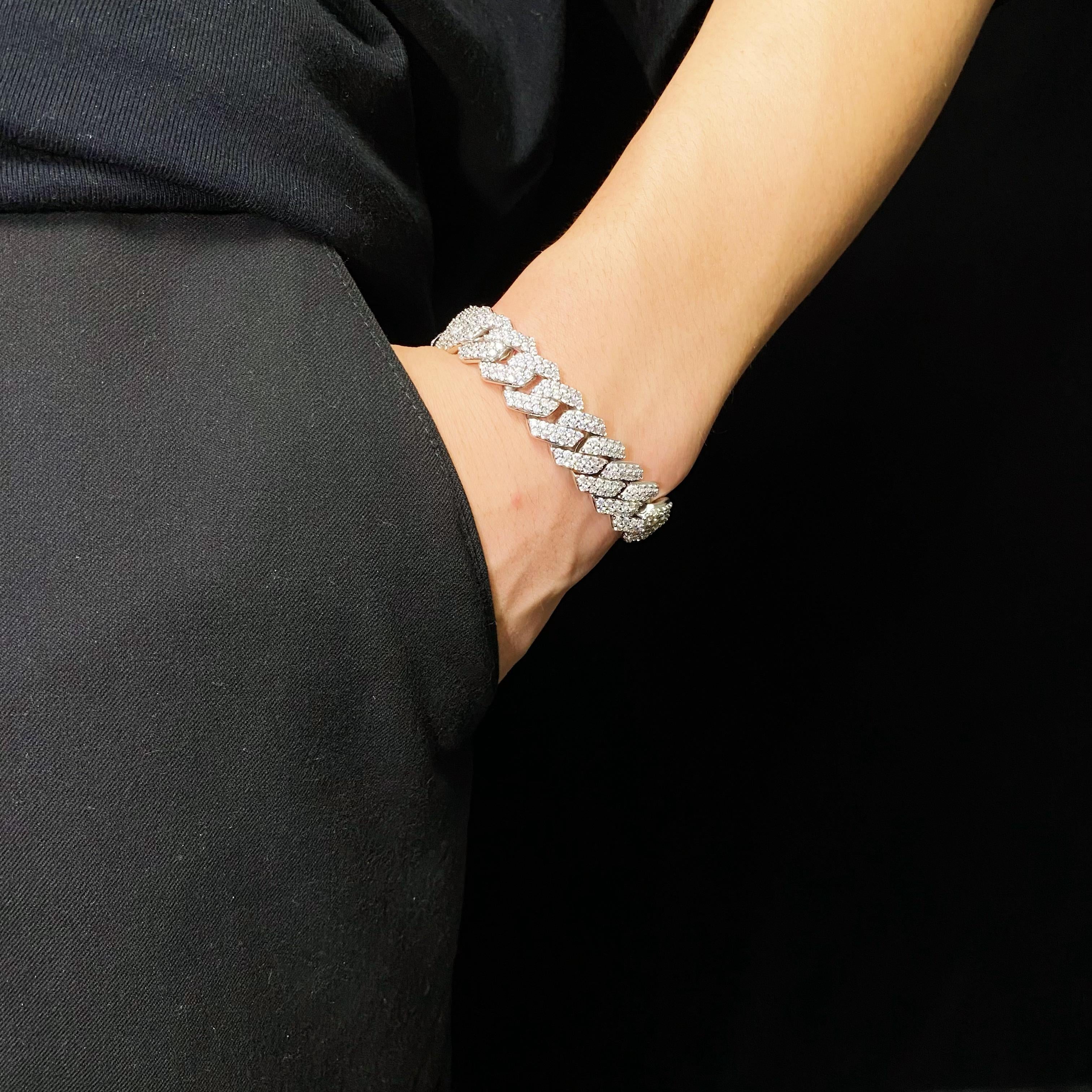 14mm Iced Prong Cuban Bracelet