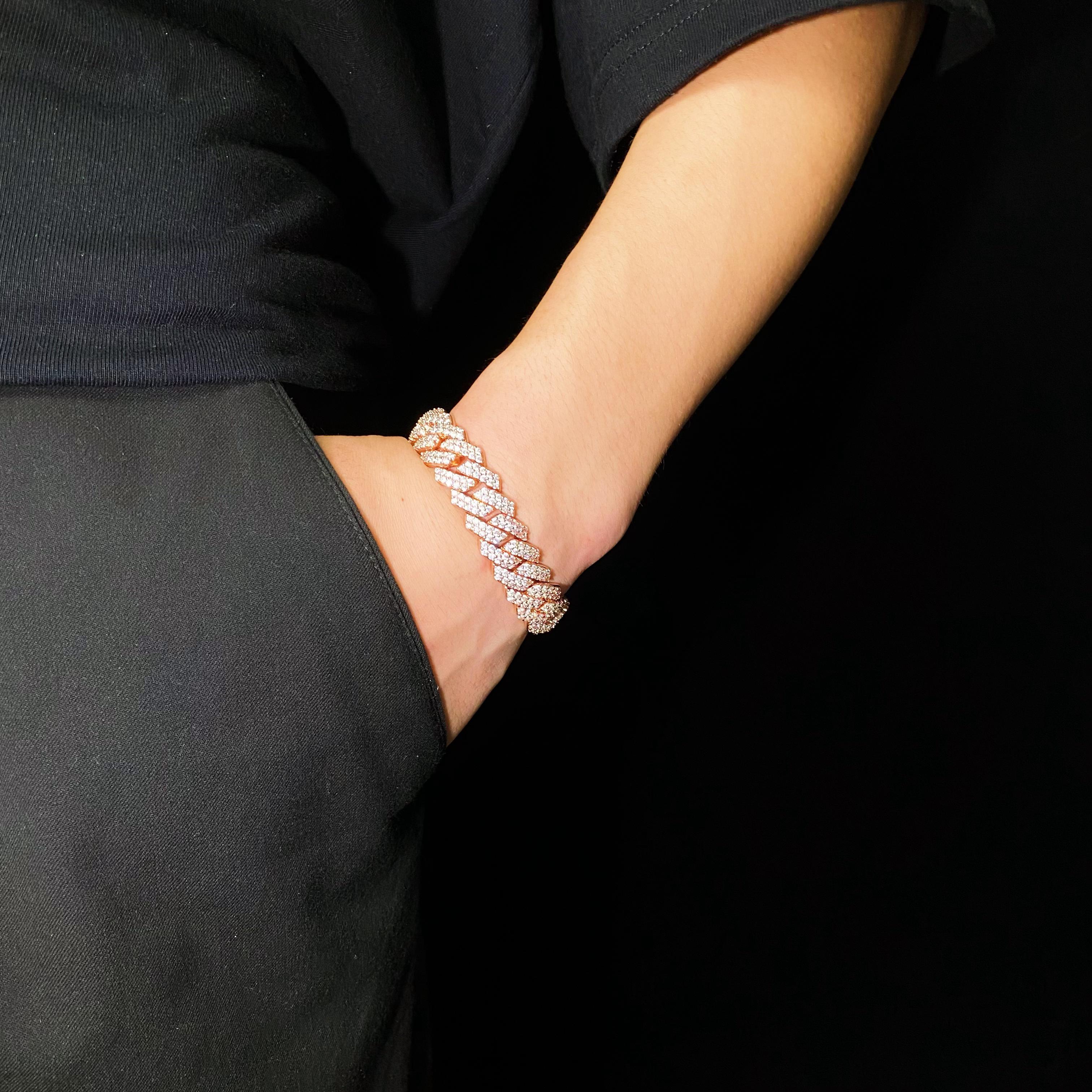 14mm Iced Prong Cuban Bracelet