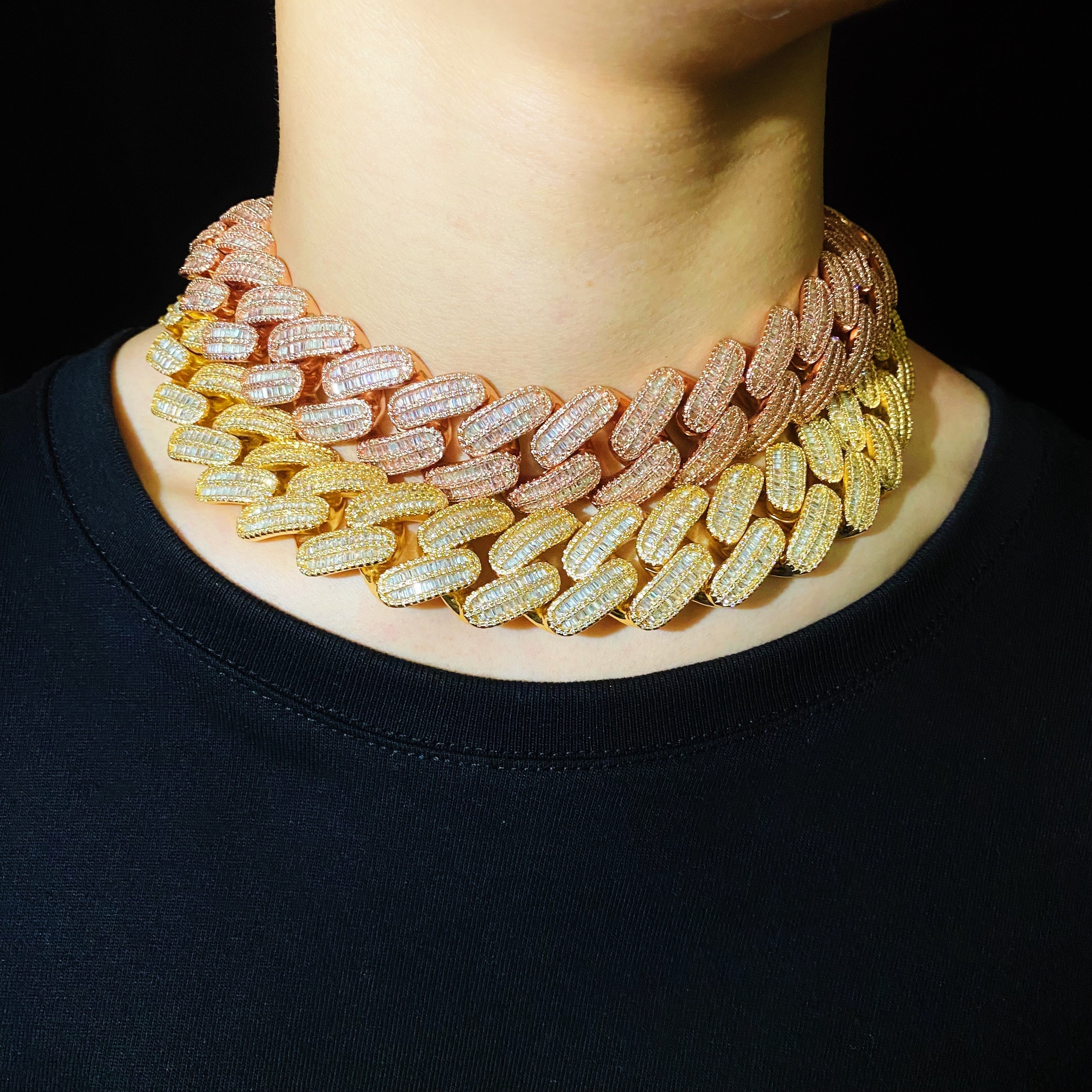 26mm Diamond Baguette Cuban Chain