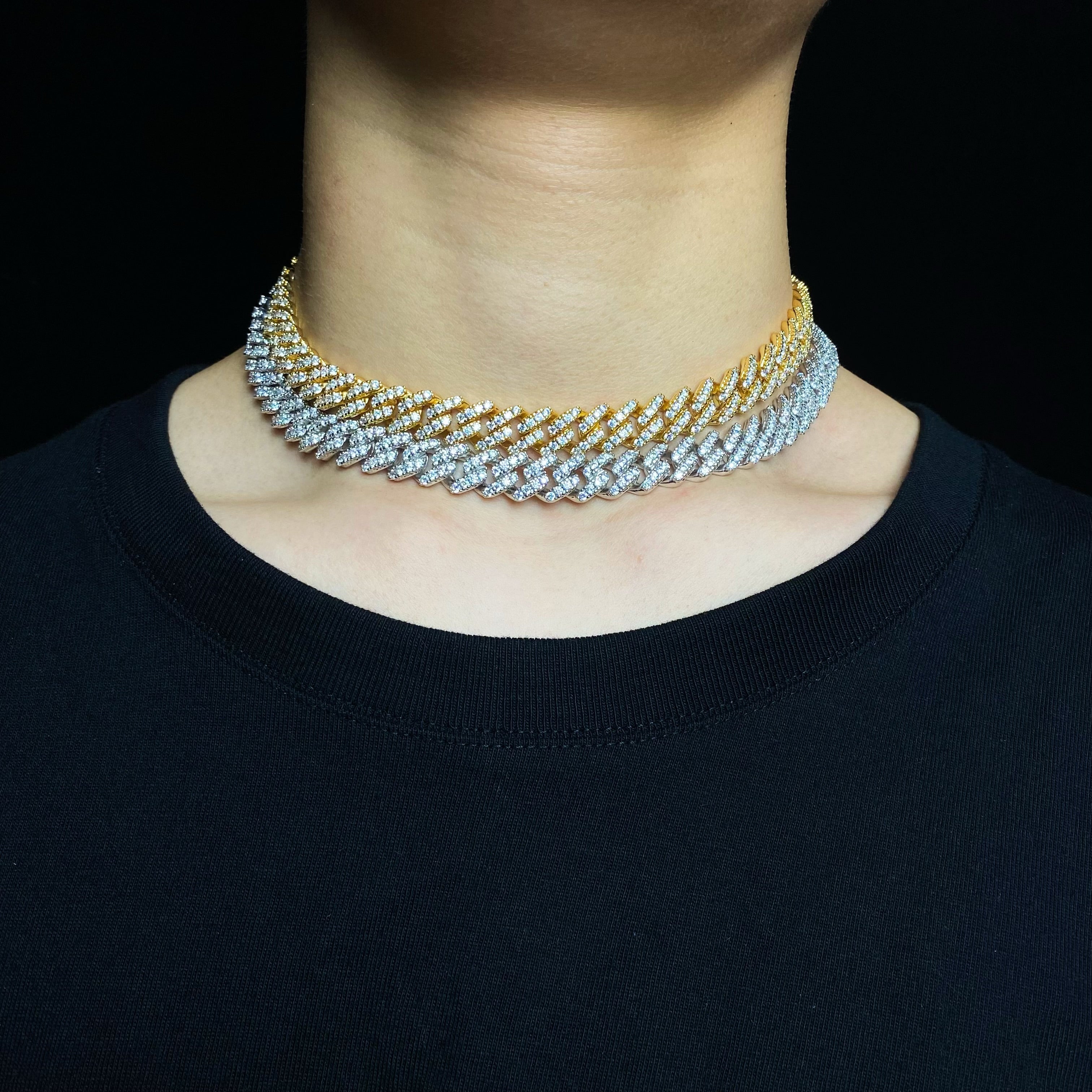 10mm Diamond prong Cuban Chain