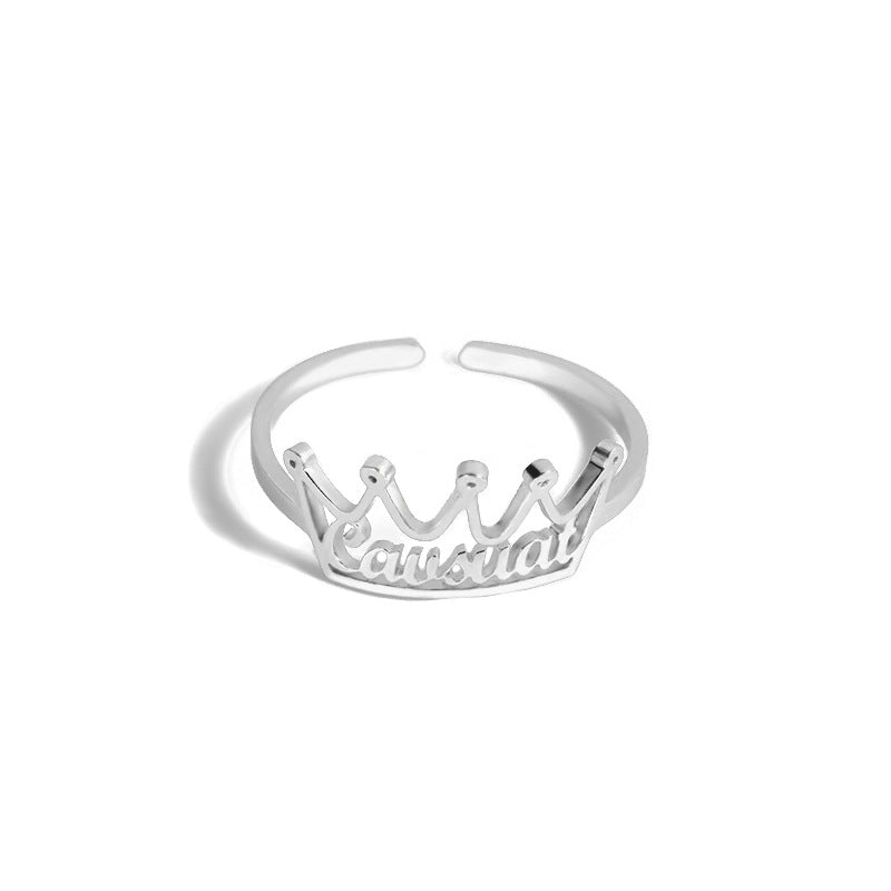 Crown custom name ring