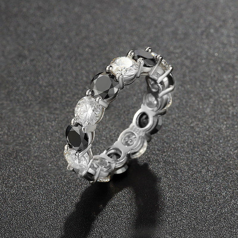 925 Silver Moissanite Single Row Eternity Ring