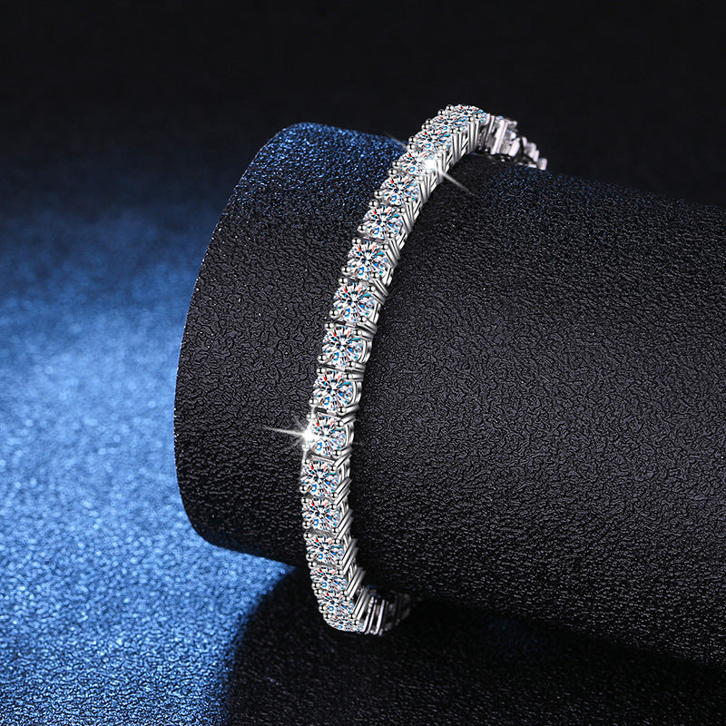 Moissanite Tennis Chain Bracelet in 925 Silver
