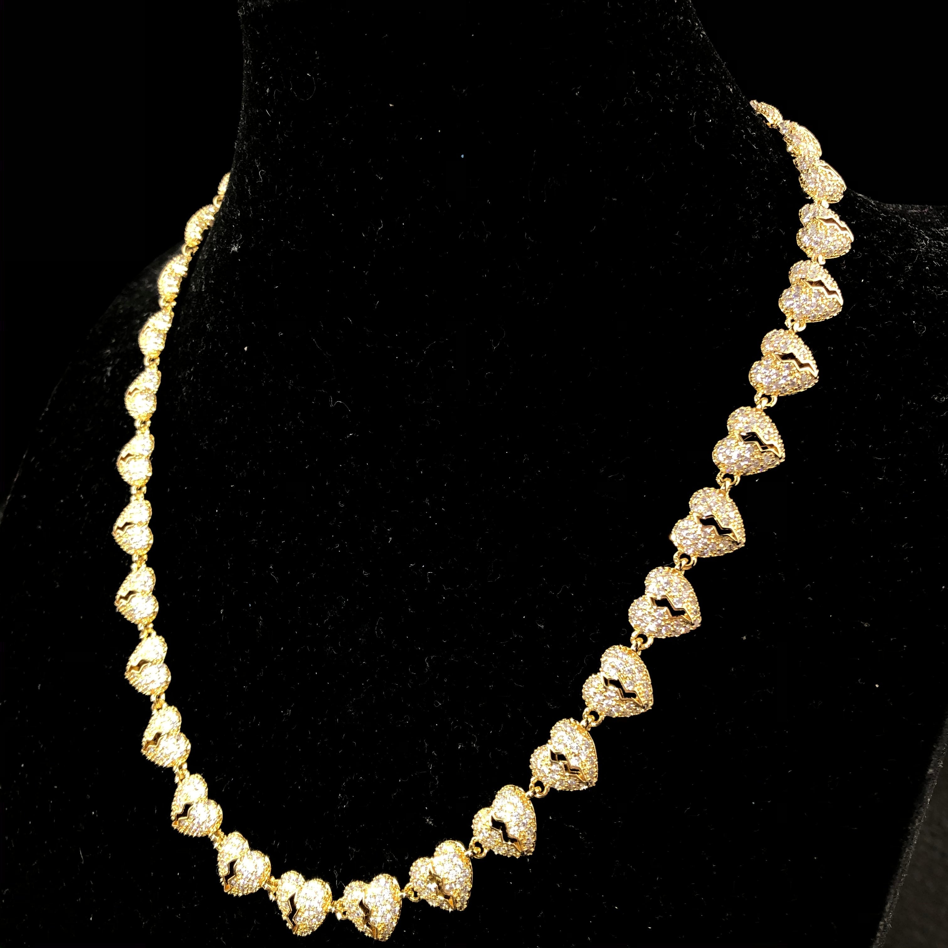 Iced Broken Heart Chain